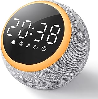 Dreamegg White Noise Machine Baby, Klangmaschine für Erwachsene & Leichtschläfer, Wecker & Nachtlicht, 25 beruhigende Klänge Einschlafhilfe Babys Erwachsene, 7 Töne zum Aufwachen, Dimmbares Display