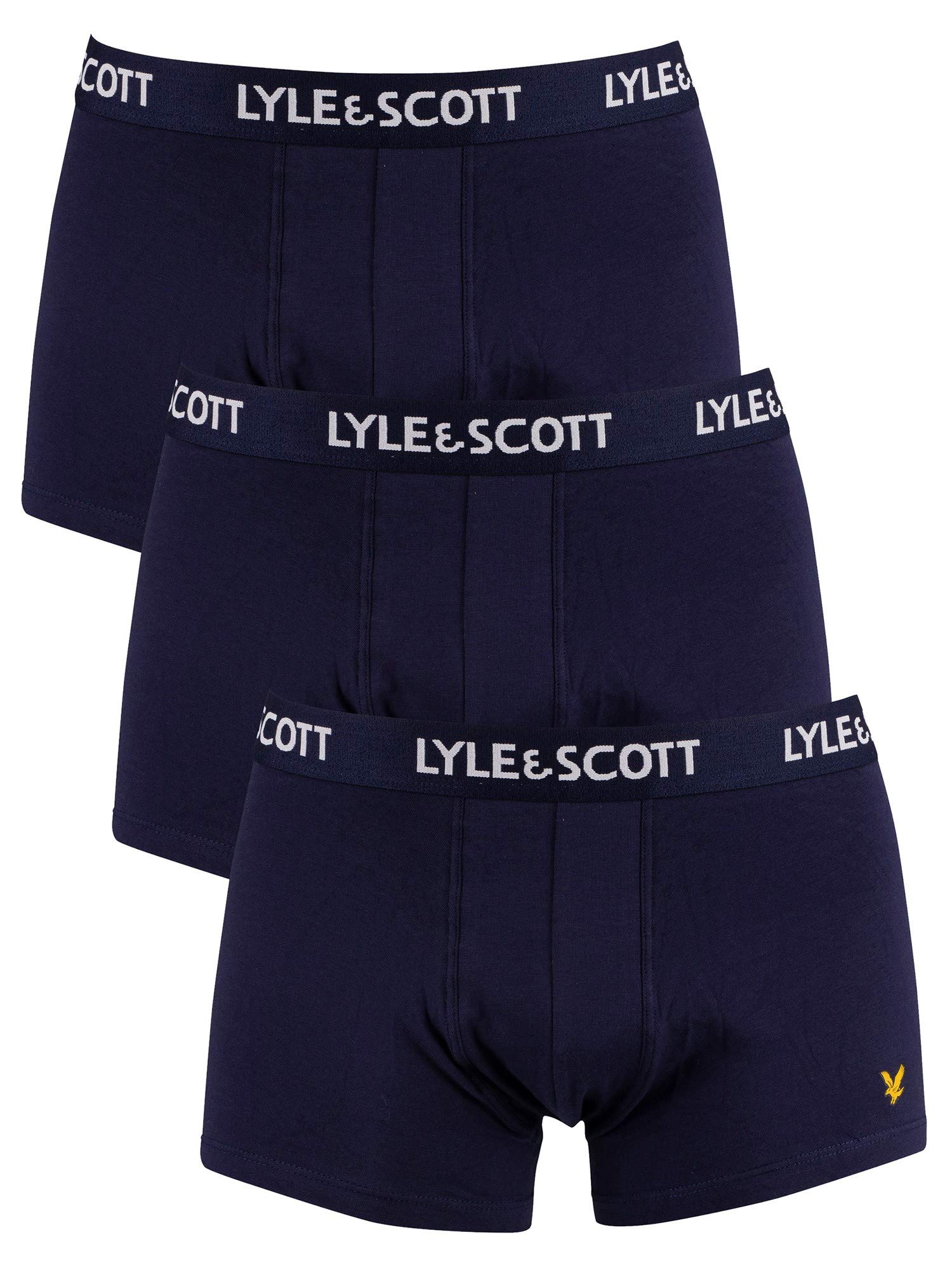 Lyle & Scott Men's Bule 3 Pack Trunks Peacoat L