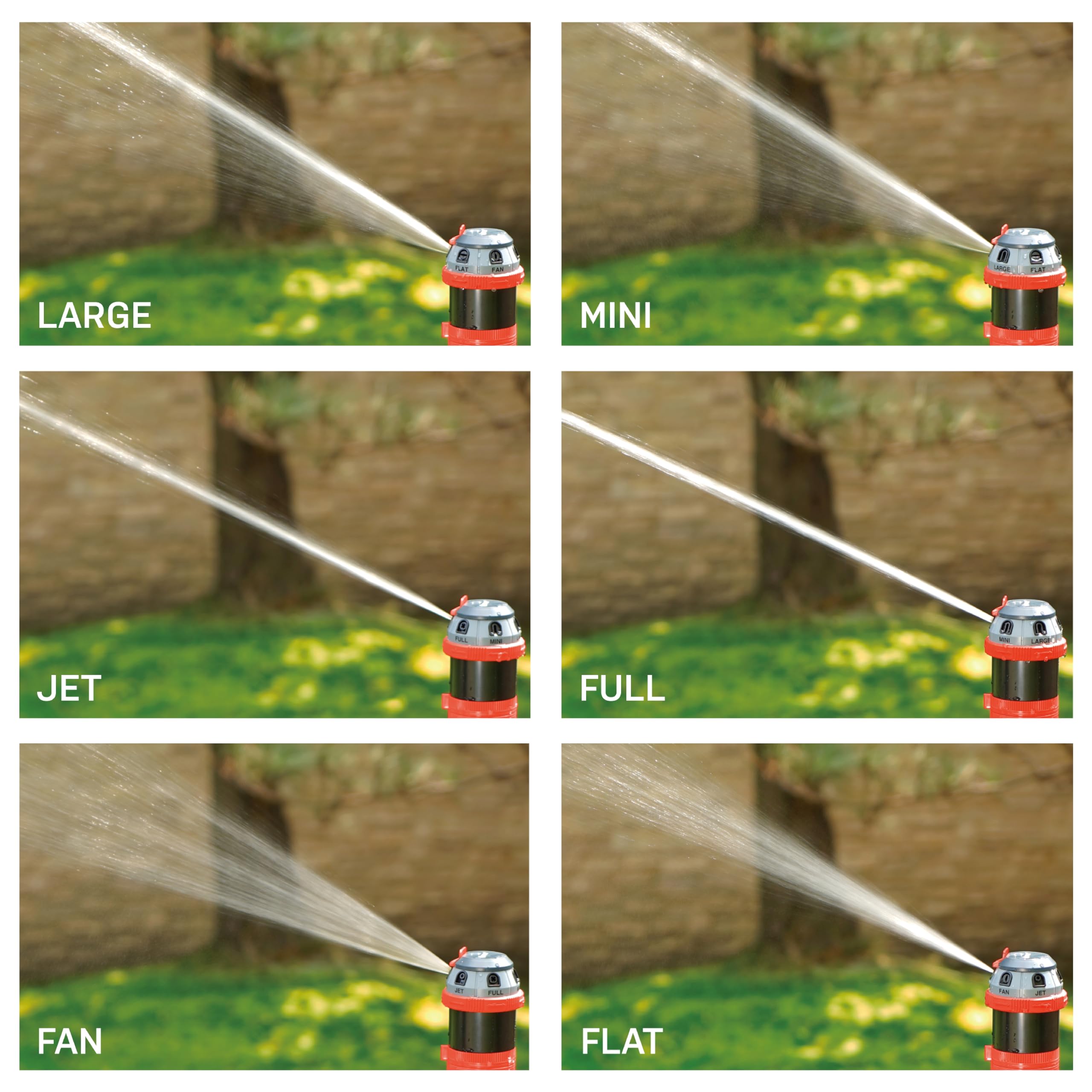 Eden 94144 – Arroseur Rotatif à 6 Modes avec entraînement par engrenage à Pointe, très résistant, système d'arrosage de Jardinage, Jardin et pelouses, Motifs Multiples, Couverture jusqu'à 500 m²