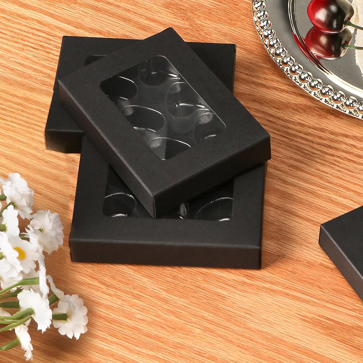 50 Pcs Heart Wax Melts Molds Plastic Wax Melt Containers 6 Cavity Gift Boxes for Wax Melts Wax Melt Packaging for Wax Cube Wax Block Wax Tarts Wax Melt Wickless Candles Soap Making