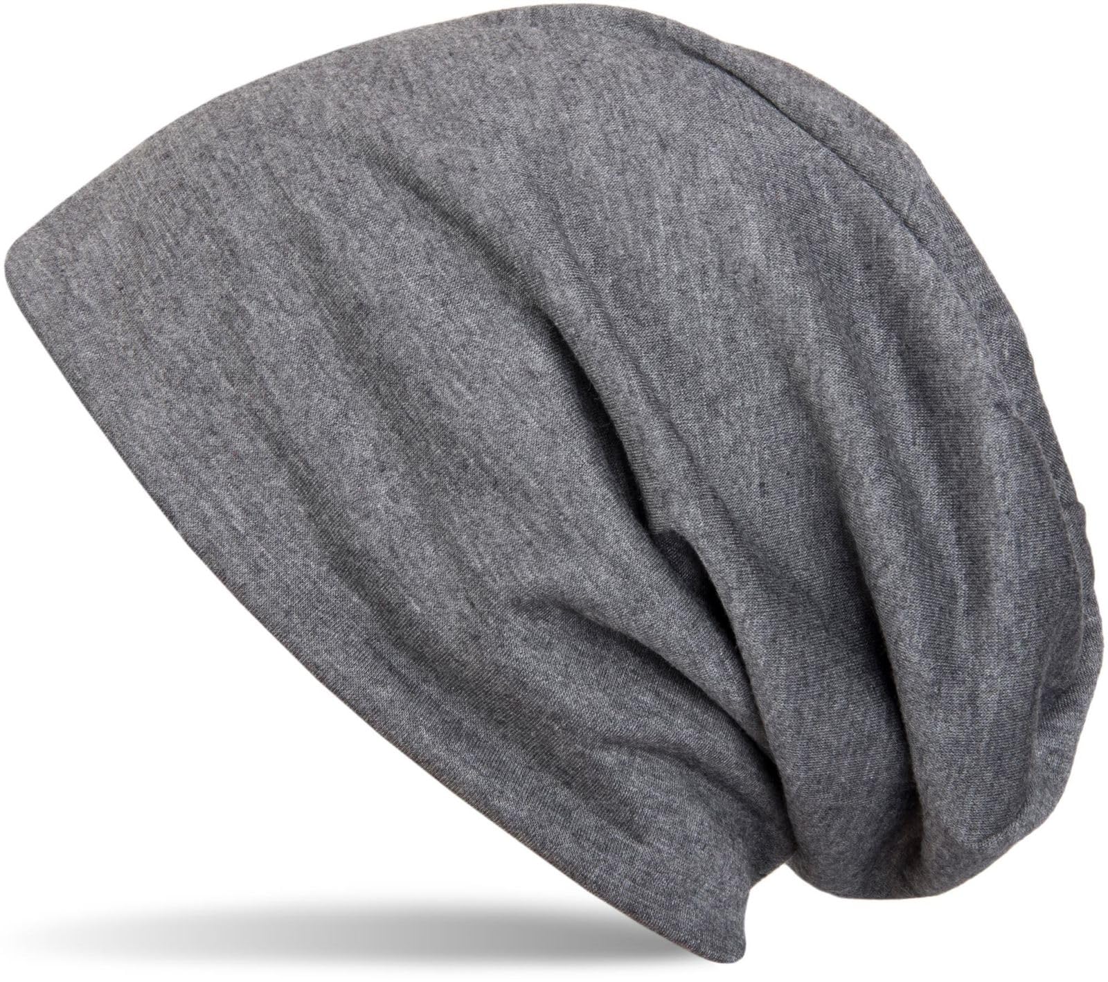 styleBREAKER Classic Beanie hat, Summer, Light, Unisex 04024018, Colour:Mottled Dark Grey