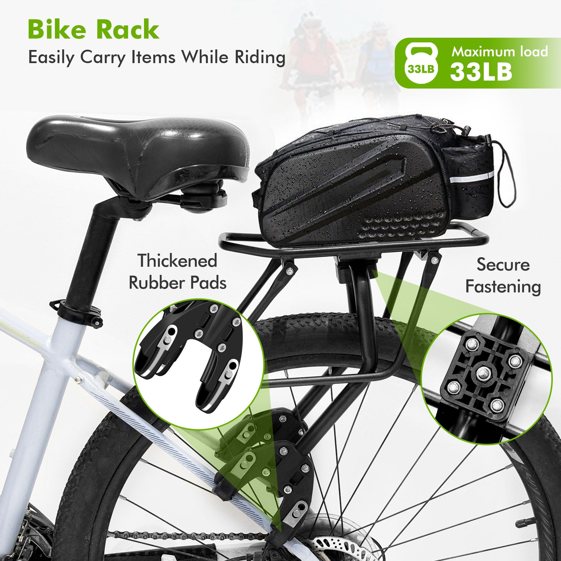 Mimoke Aluminiowy bagażnik rowerowy – uniwersalny do toreb, koszy i paczek, koła 20–29″