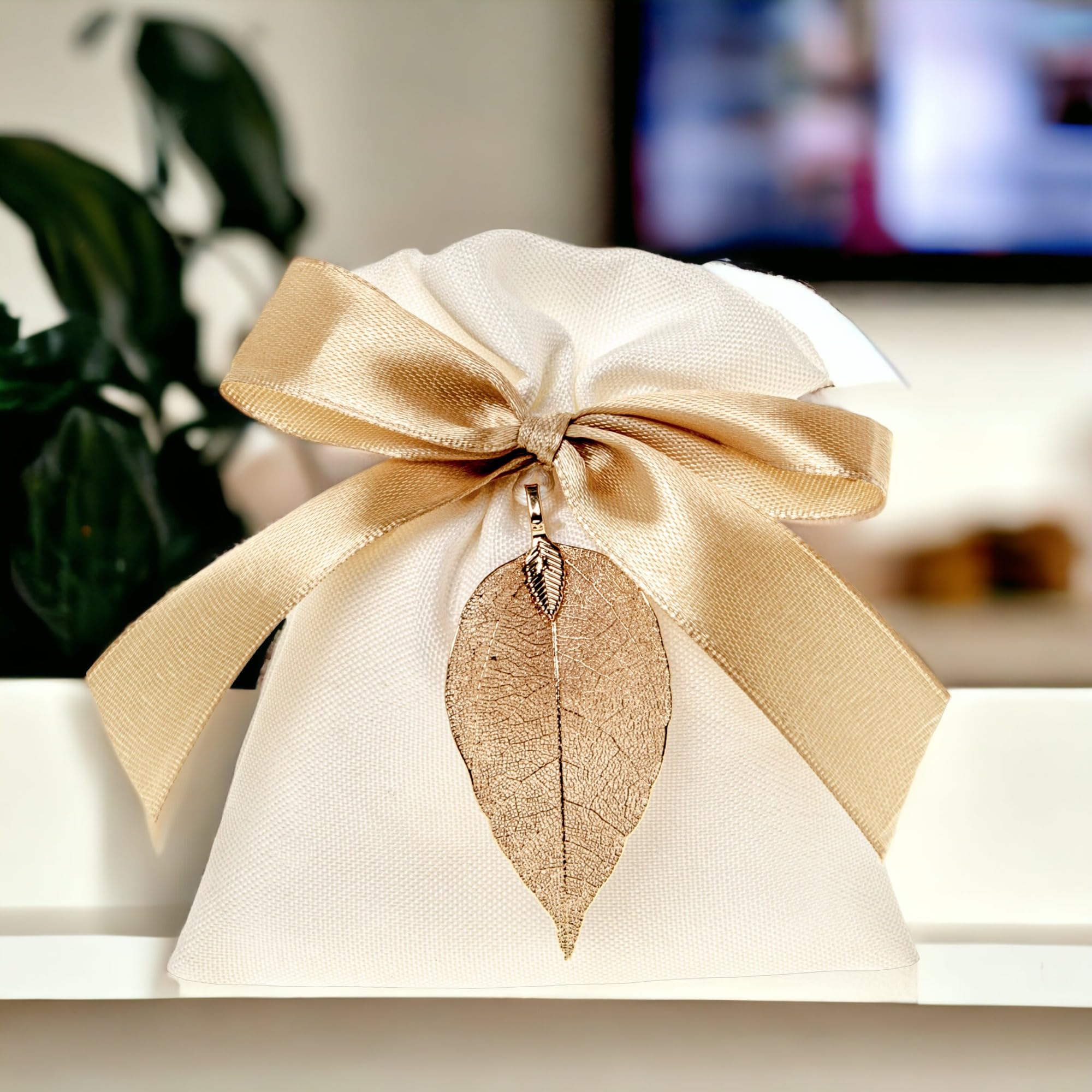 Doni Bomboniere Boda - Bolsa portapeladillas blanca con hoja de aniversario de 18 años, comunión, confirmación blanca, ideas de regalo completas, originales económicas