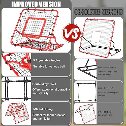 Miniatura 4 de Storgem Red de rebote de béisbol y sóftbol, red de rebote de retroceso, red de rebote de fútbol, rebote de campo, red de rebote de lanzamiento