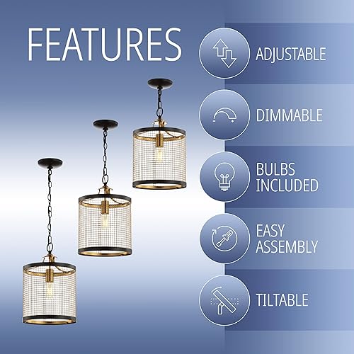 Miniatura 5 de JONATHAN Y JYL9530A Elena - Colgante LED de metal de 10 pulgadas, contemporáneo, moderno, granja, oficina, sala de estar, sala de estar, comedor,