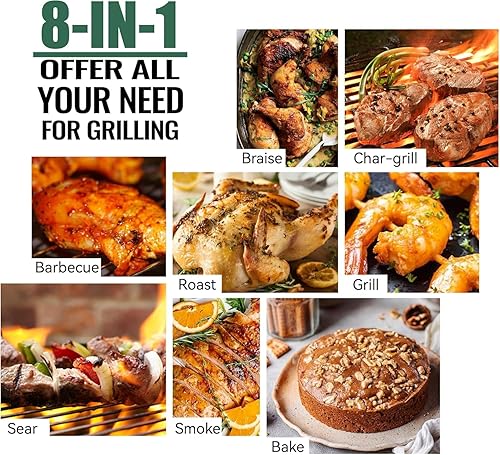 Miniatura 4 de Z GRILLS Parrilla de pellets de madera y ahumador, parrilla de barbacoa 8 en 1 para exteriores con controlador PID 2.1, área de cocción de 697 pies