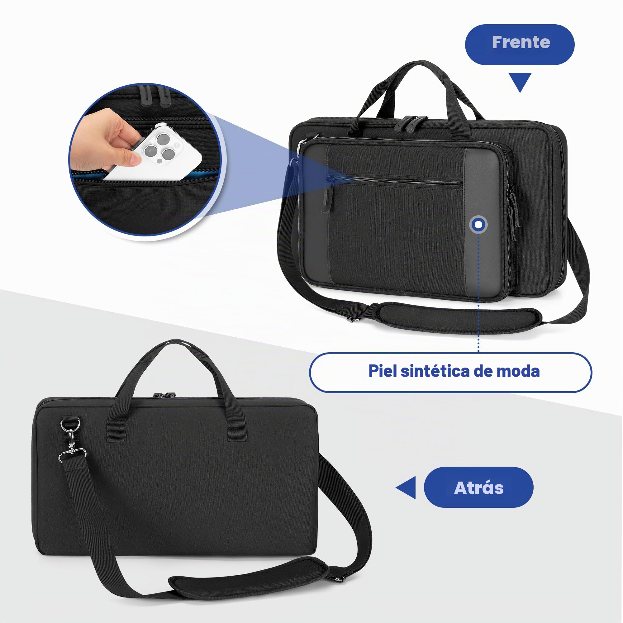 Yarwo Bolsa para Baquetas con Ganchos y Correa Ajustable | Cuelga Tambor con 2 Ganchos Metalicos y Correa Ajustable, Nylon Balistico con Ventana Identificacion para Baquetas
