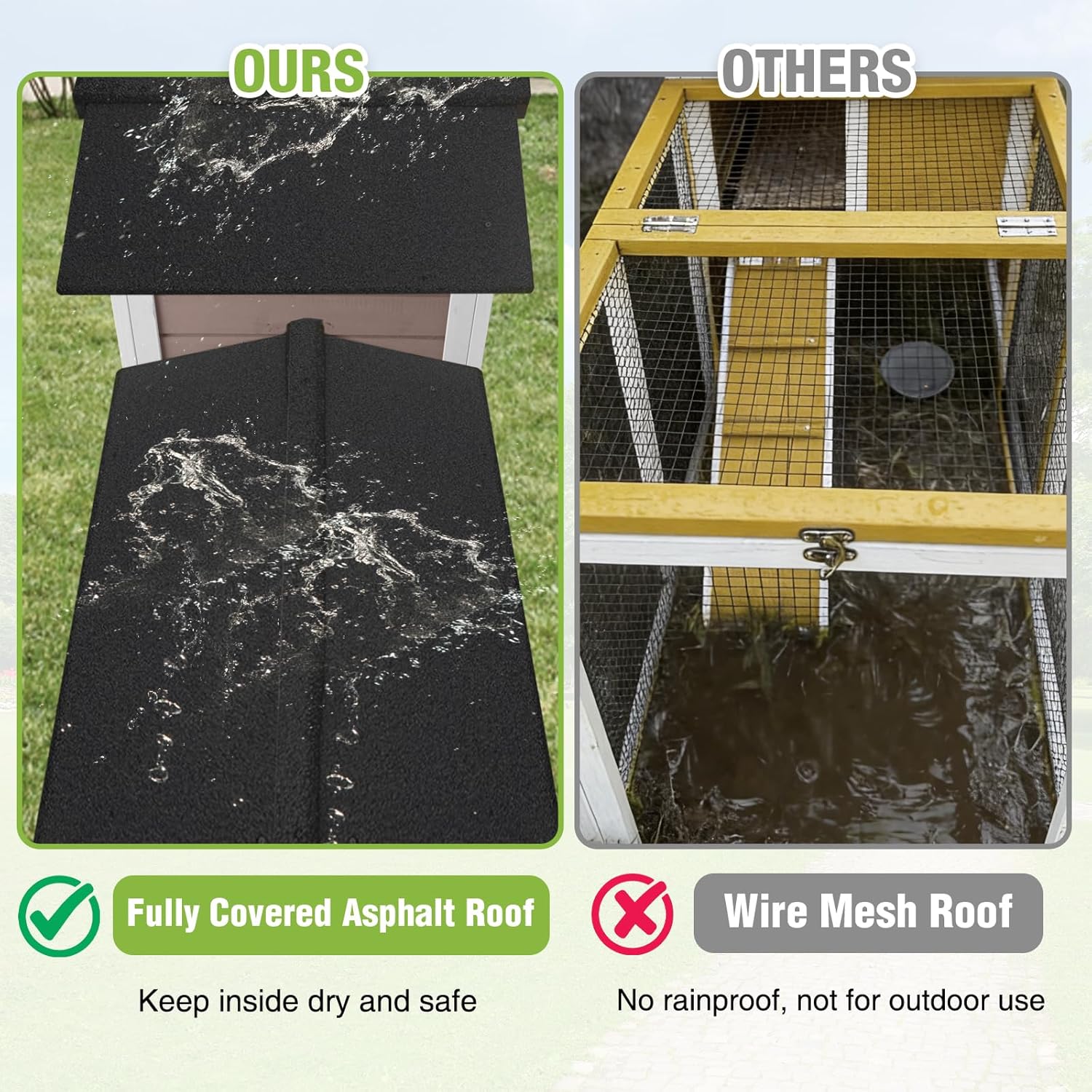 GUTINNEEN Small Chicken Coop for 1–2 Chickens, Expandable Outdoor Rabbit Hutch with Roof, Leakproof Tray,Multiple Doors,57" L x 21" W x 33" H, for Chickens, Bunnys Guinea Pigs, Beginner-Friendly