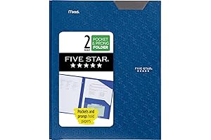 Five Star 2 Pocket Folder Blue