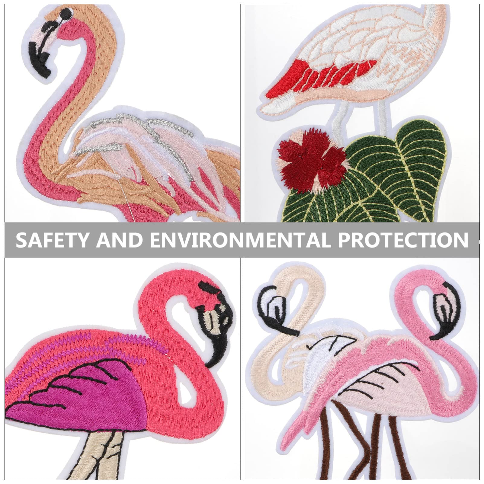 Ciieeo 48stücke Teiliges Set Flamingo Aufnäher Gestickte Bügelpatches Für Kleidung Taschen Und Mehr Dekorative Accessoires Zum Aufbügeln Und Aufnähen Für Kreative Reparaturen Und