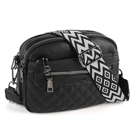 TANTOMI Crossbody Bags for Women, 6-Pockets Cross Body Purse, Vegan Leather Handbags Shoulder Bag for Travel, Gifts for Women
