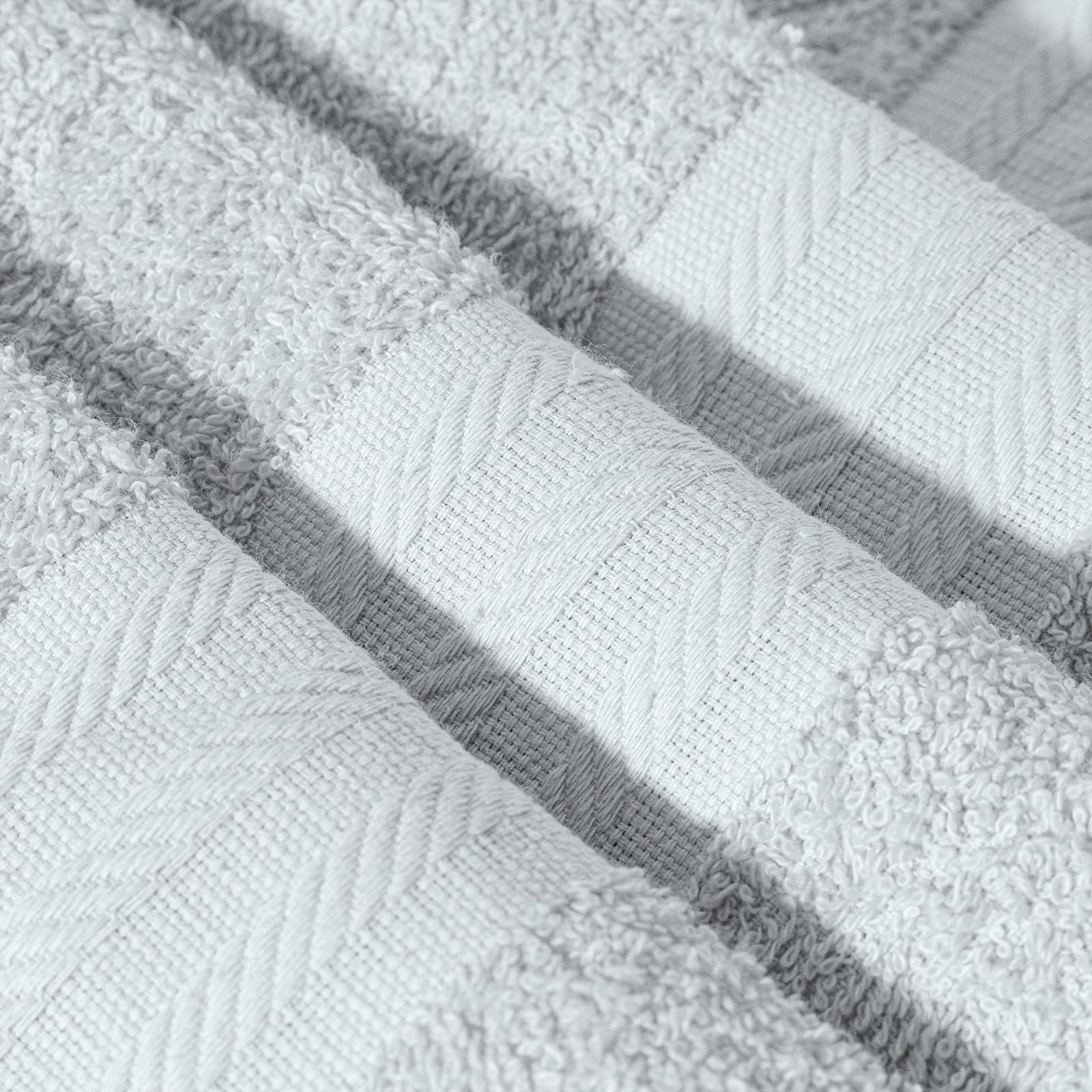 Runico Lot De 8 Serviettes 100% Coton Italien – 2 Grandes, 2 Visages, 4 Lingettes – Ultra Absorbantes, Blanc Pur Pour Salle De Bain, Gym, Spa