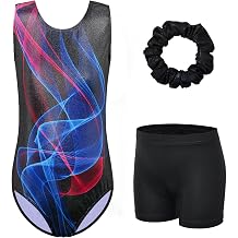XFGIRLS Gymnastics Leotards for Girls Glitter Dancewear with Matching Shorts Set