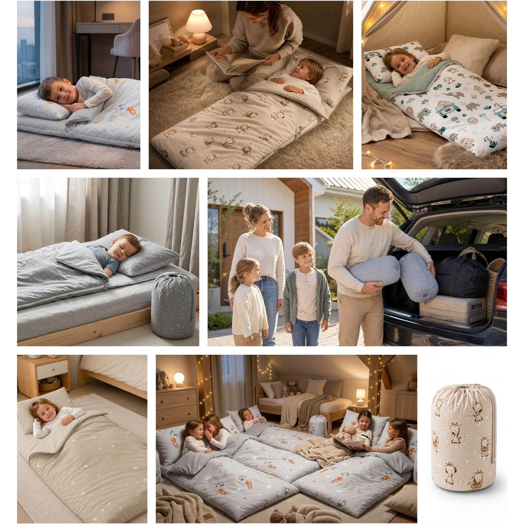 Totsy Baby Saco de Dormir Infantil con Almohada y Cremallera para bebés de 3 a 7 años - Saco de Dormir para Interiores de para guardería jardín de Infancia Oeko-Tex