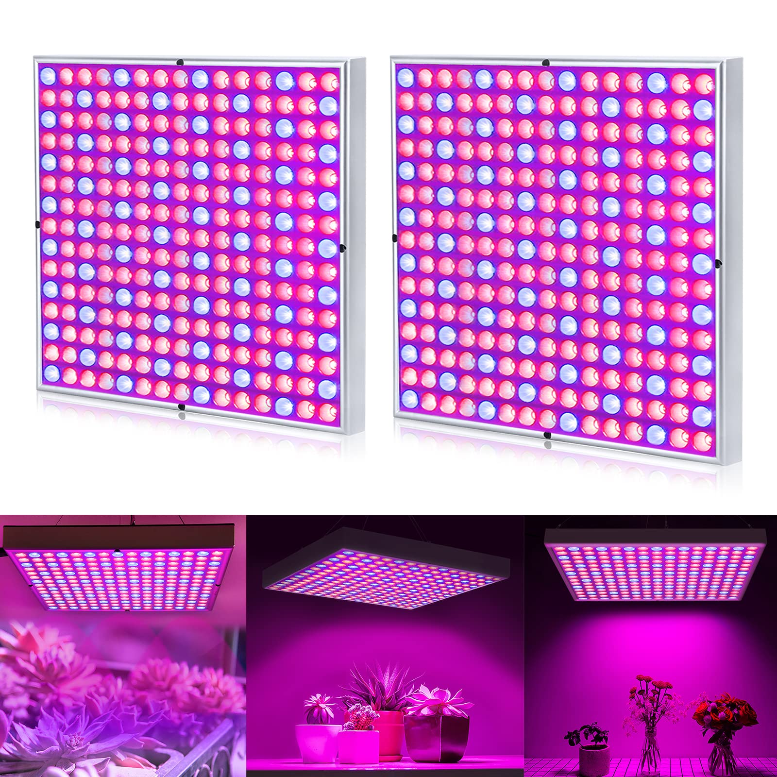 ACXIN 45W LED Pflanzenlampe, 225 LEDs Grow Light, Innengarten Pflanze Vollspektrum, Wachsen Licht, Zimmerpflanzen Wachstumslampe, 2 Stück