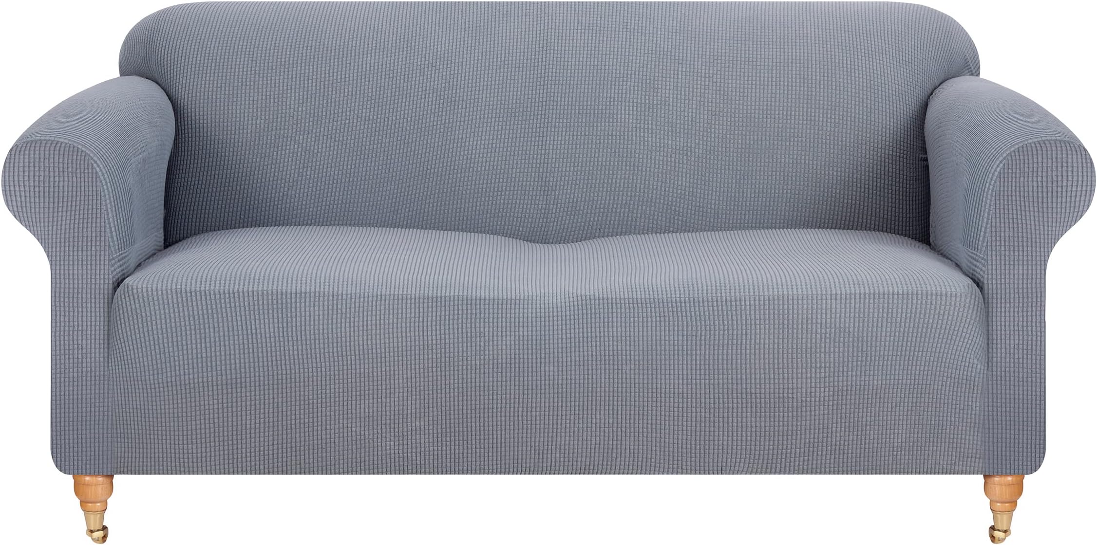 viceroy bedding PREMIUM STRETCH Thick Sofa Covers 1/2/3/4 Seater Sofa Furniture Protector EASY FIT ELASTIC Jacquard Fabric Couch Settee Slipcover BONUS SIDE STORAGE POCKET (Light Grey, 2 Seater)