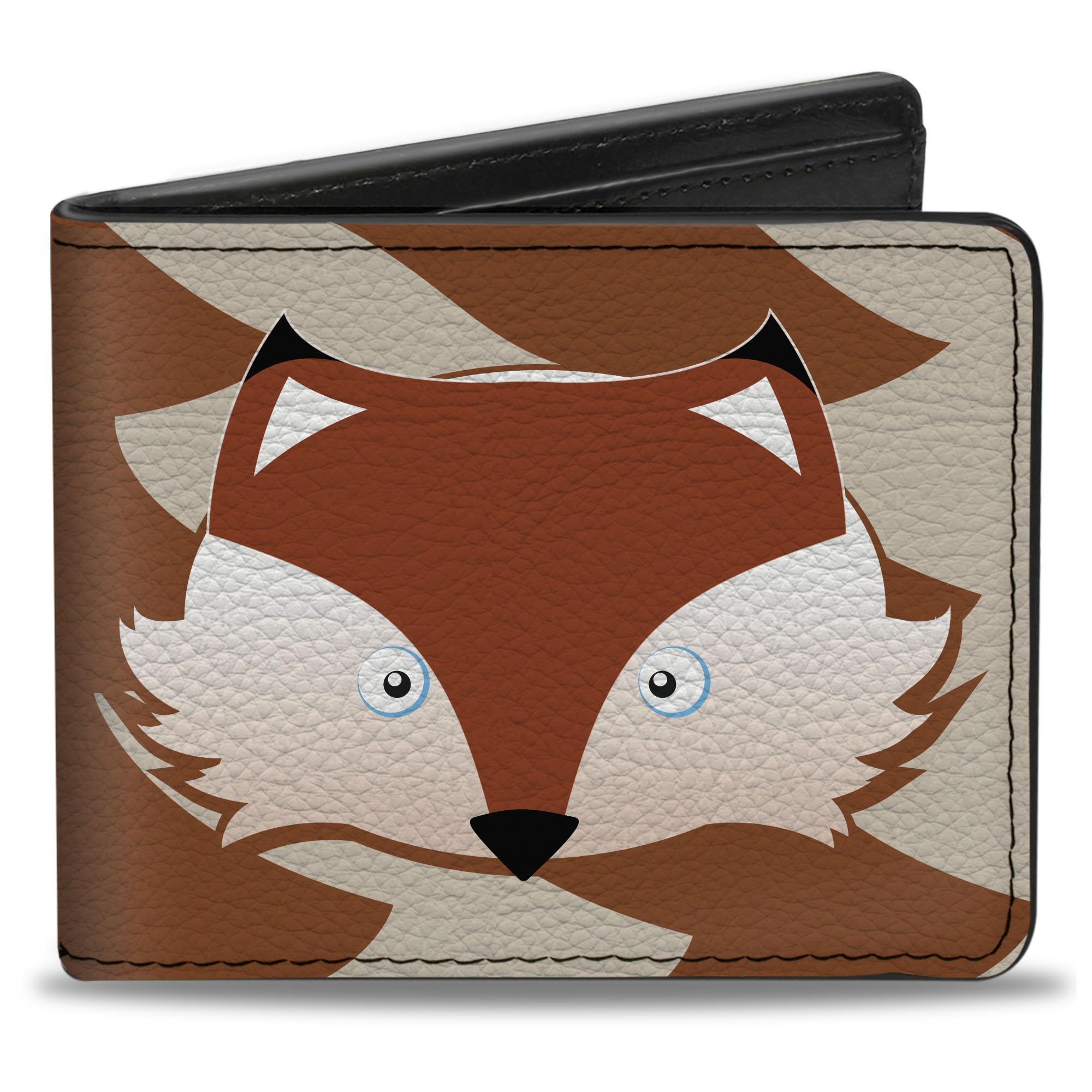 Buckle-Down Men's Wallet, Bifold, Fox Face Tail Orange Natural, Vegan Leather, Multi, 4.0