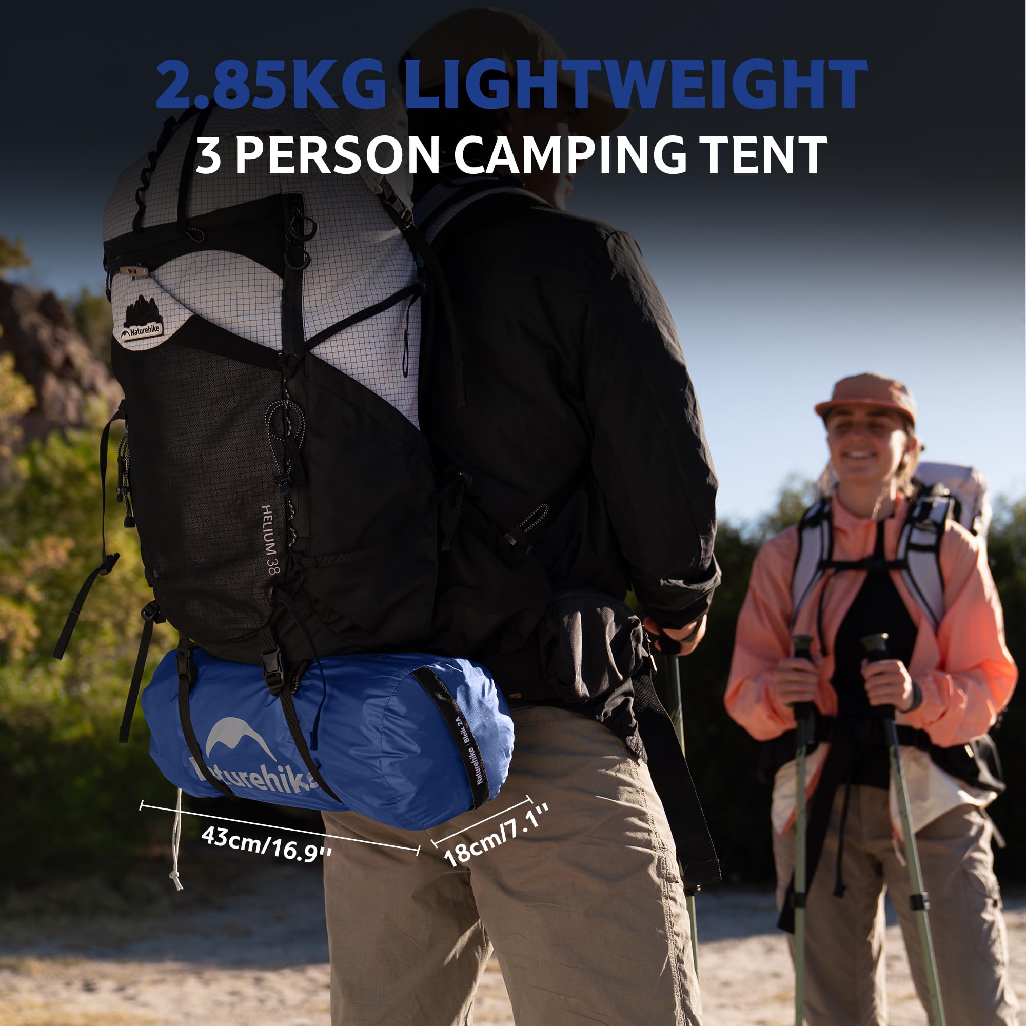 Naturehike Bleik - Tienda de campaña ligera, impermeable, doble capa para senderismo, senderismo al aire libre