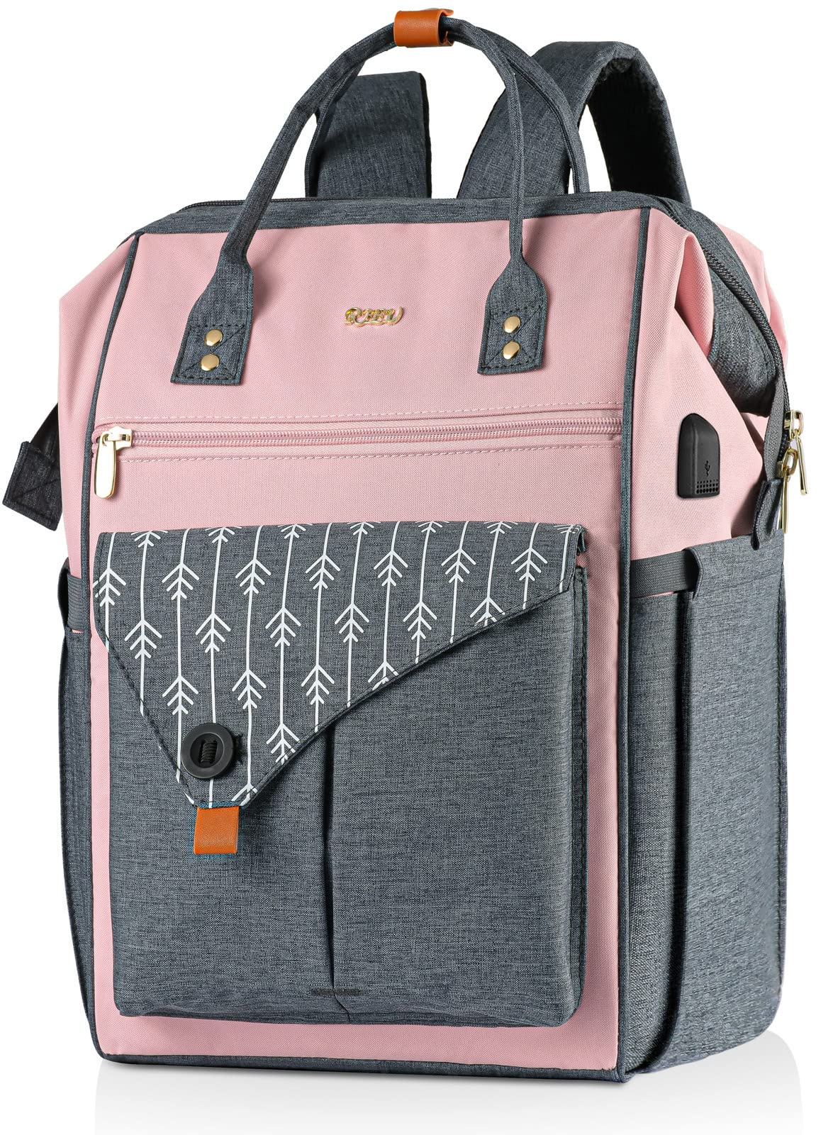 RJEU - Zaino da donna, per la scuola, per il tempo libero, per il lavoro, con scomparto per computer portatile e tasca antifurto, impermeabile