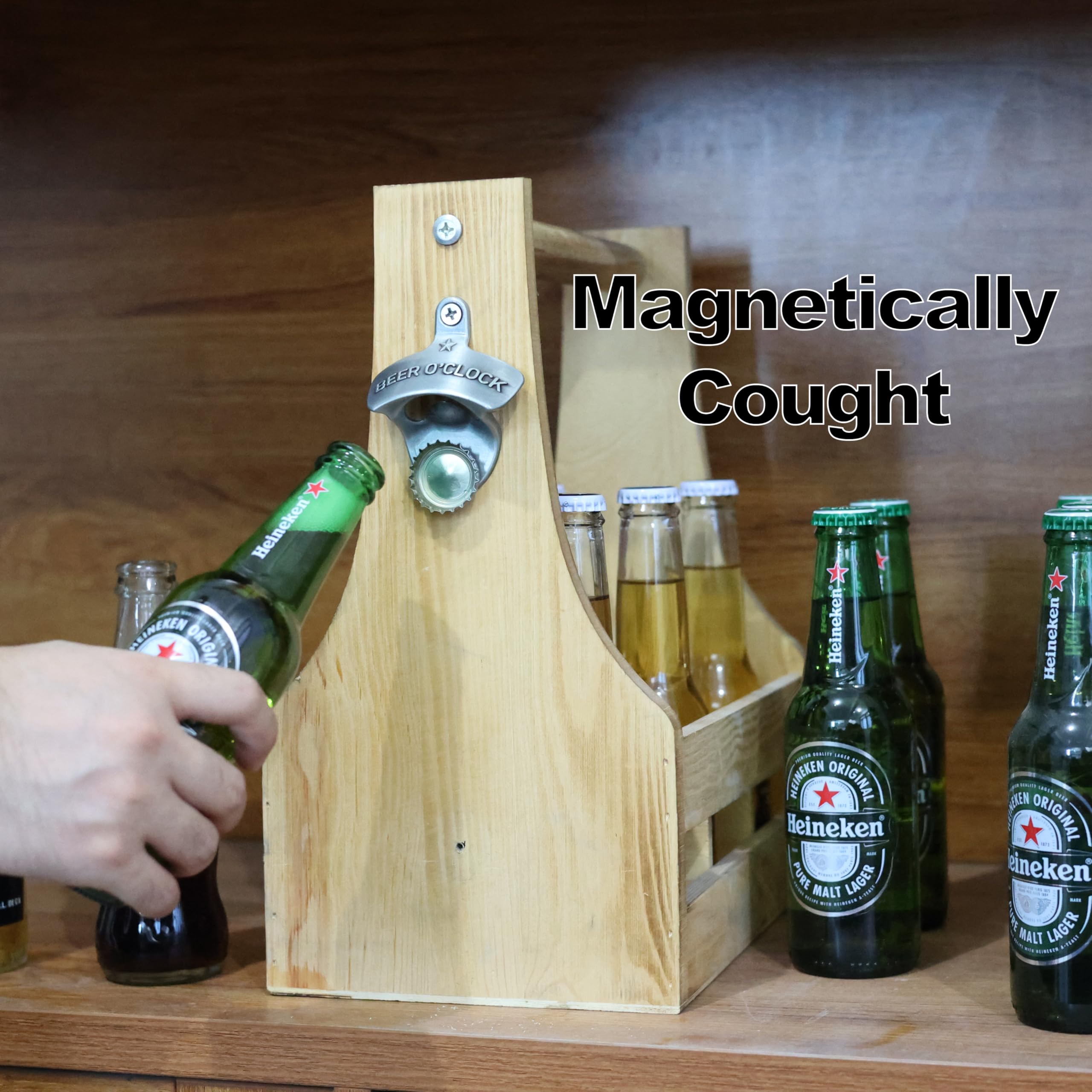 Wall-mounted Zinc Alloy Bottle Opener Wooden Beer Bottle Opener Metal Bottle Ope