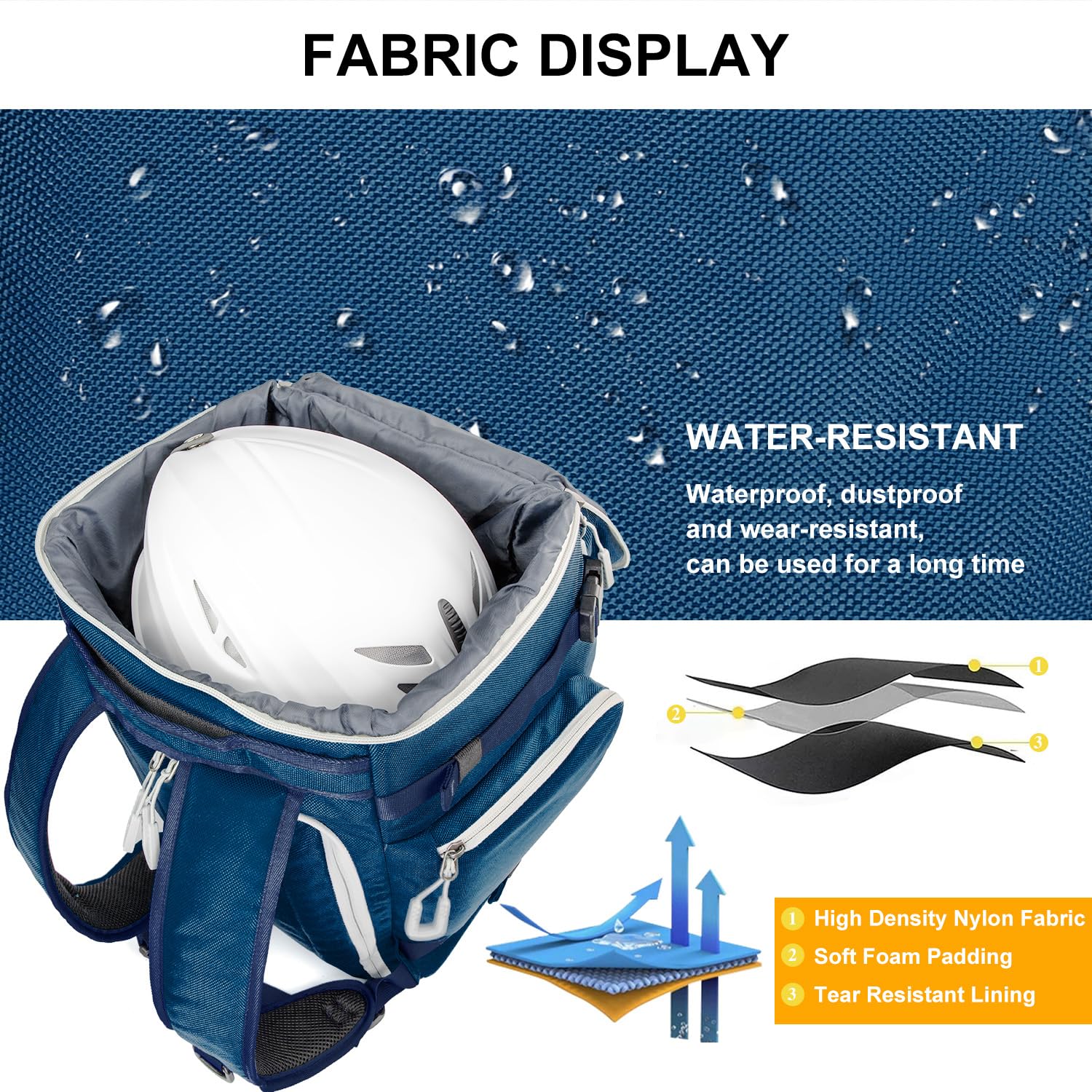 Mochila para Botas de Esquí 65L con Compartimento para Casco, Snowboard