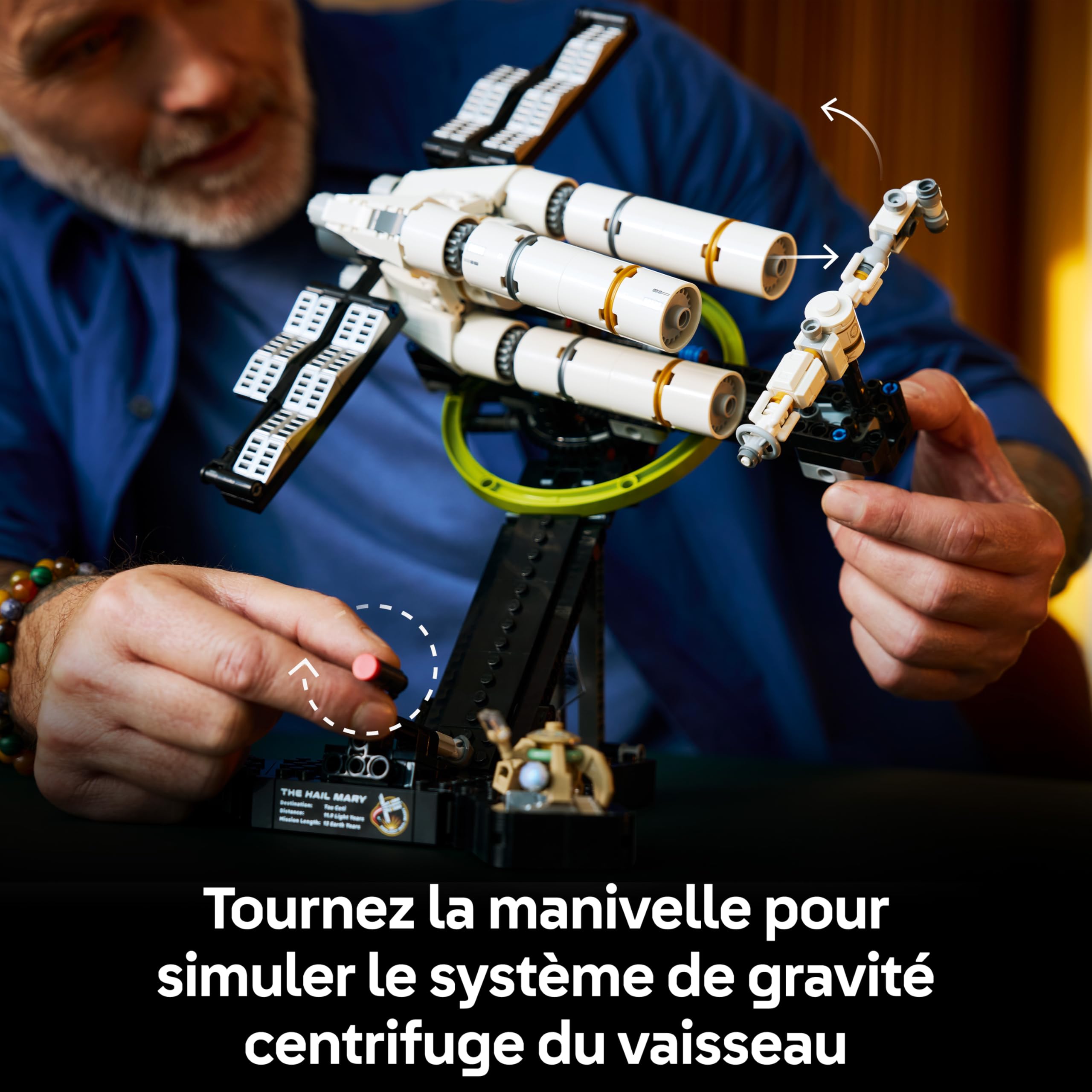 LEGO Icons Projet Dernière Chance - Maquette Miniature de Vaisseau Spatial pour Adulte - Décoration - Minifigurine Ryland Grace & Figurine Rocky - Cadeau Science-Fiction pour Fan du Livre & Film 11389