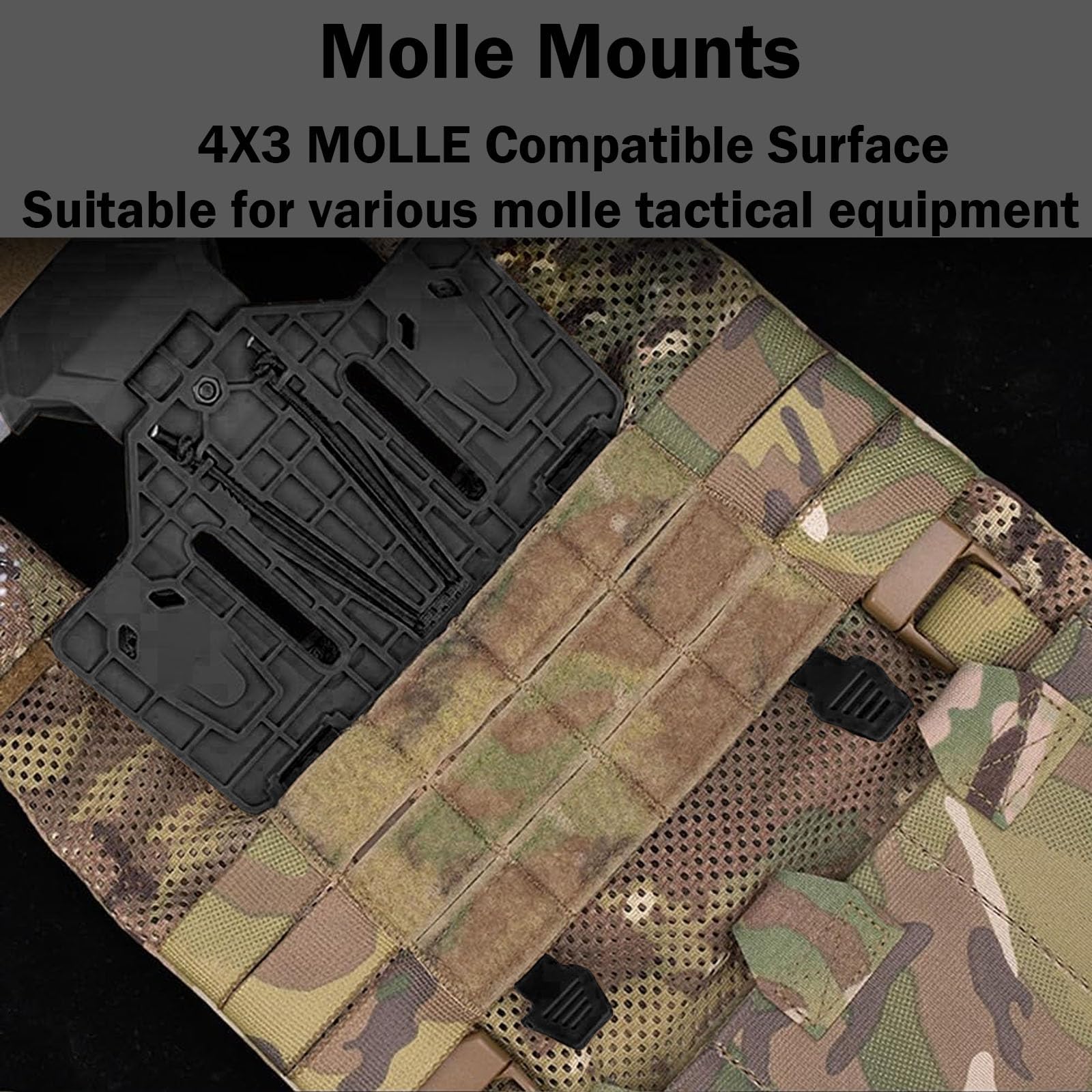 Wenyrich Mobile Phone Carrier Foldable Tactical Vest Plate Carrier Molle Plate Navigation Board Phone Holder Smartphone Holster Chest Cellphone Mount