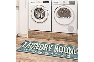 Farmhouse Laundry Rug - Machine Washable 2x5 Non-Slip Rug