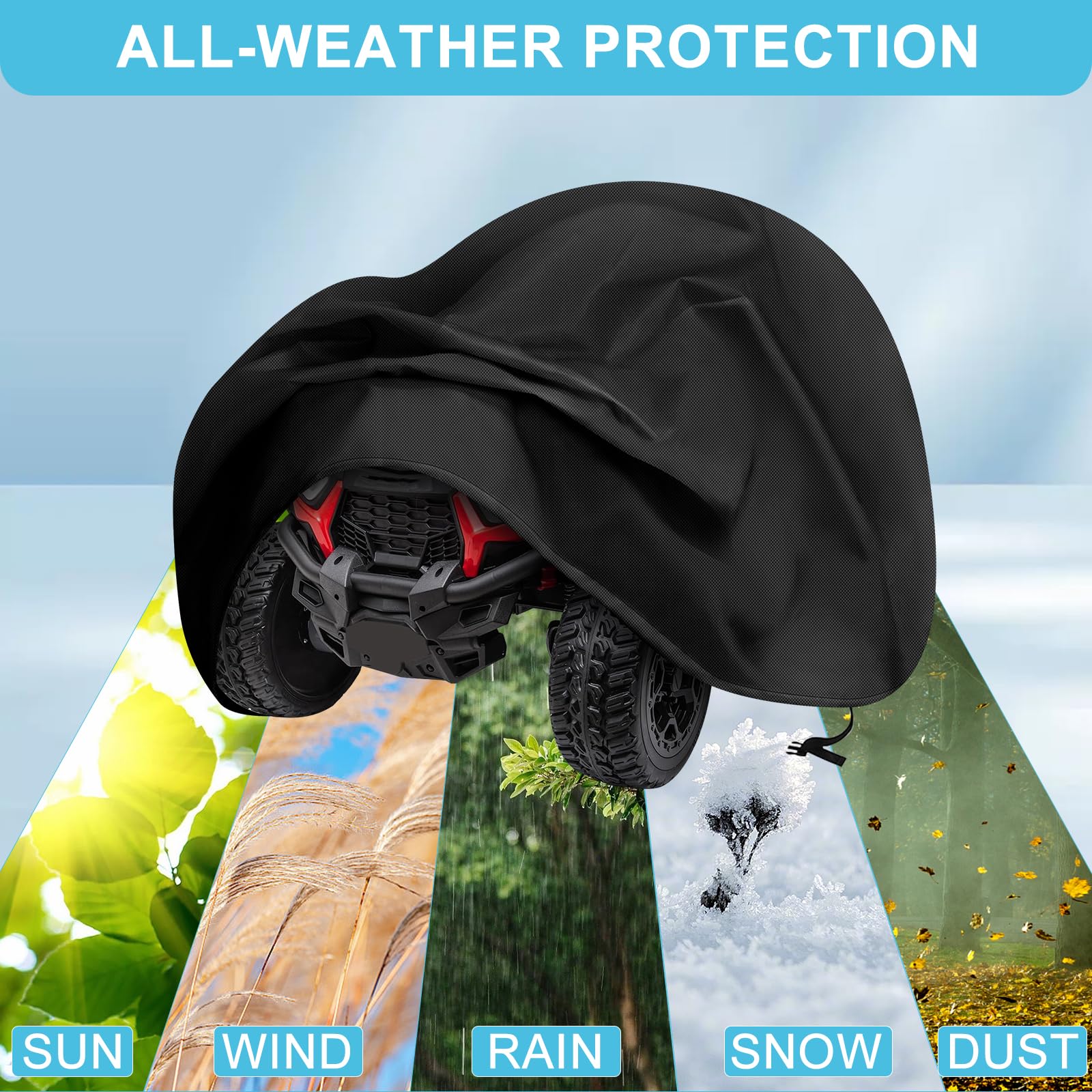 Cubierta Grande para Auto de Juguete para niños, 420D, Resistente al Agua, para Ruedas eléctricas, Cubierta Protectora al Aire Libre para Todo Tipo de Clima, Ajuste Universal
