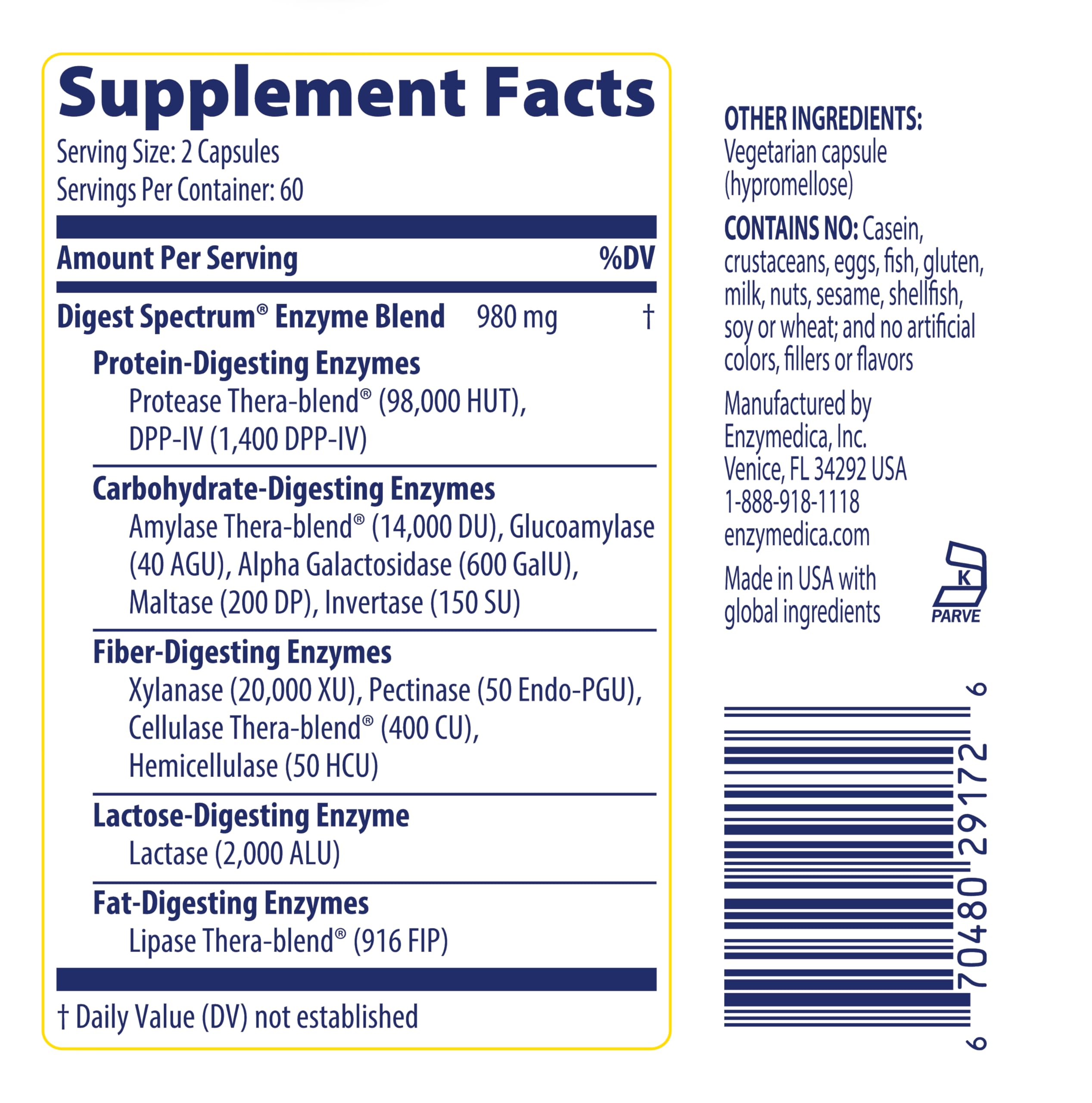 Enzymedica Digest Spectrum - Helps Gas & Bloating - 120 Capsules — Amazon image 6