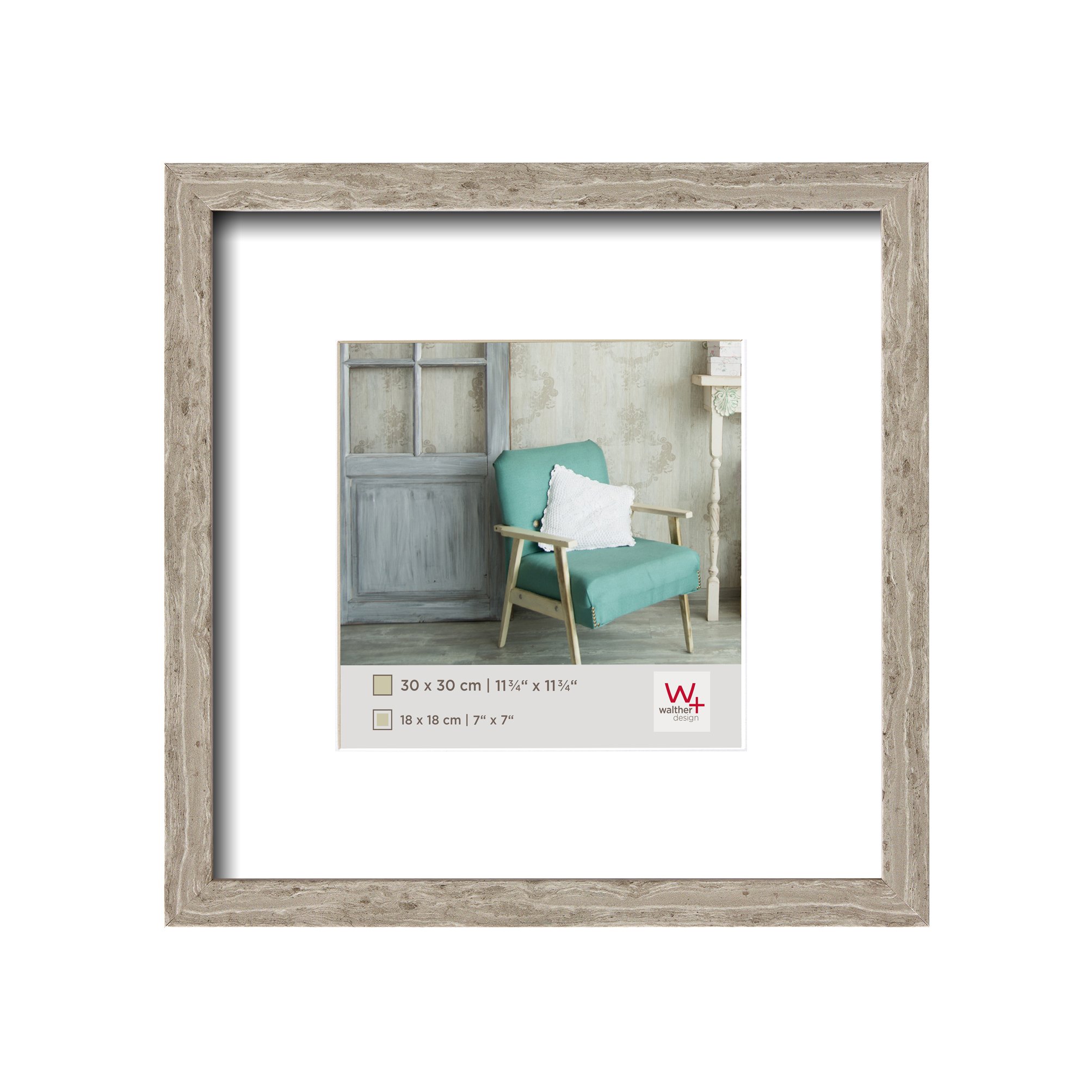 walther design Bilderrahmen grau 30 x 30 cm Stockholm EA330D