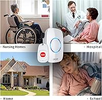 Vista 5 de Buscapersonas de cuidadores botón de llamada inalámbrico para pacientes ancianos personal en el hogar sistema de alerta de vida para personas