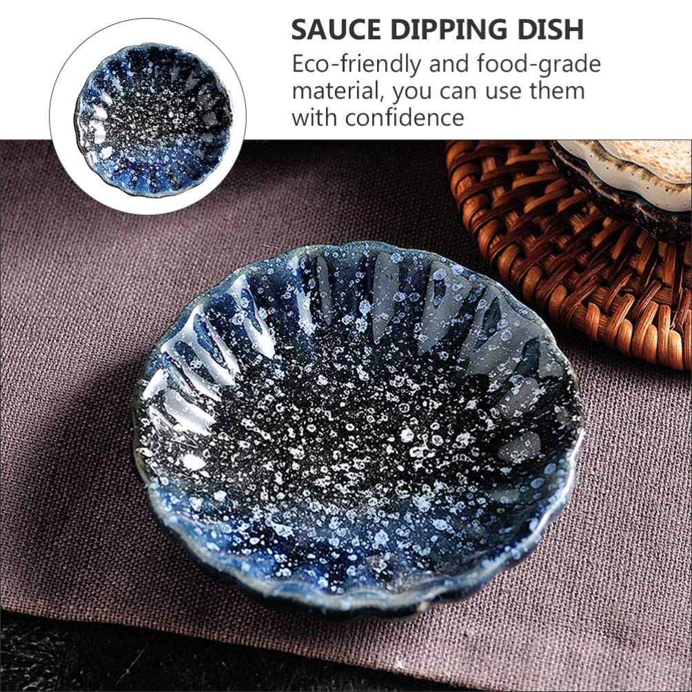 Plat à Trempette en Céramique Japonaise 5pcs, Motif Créatif Unique