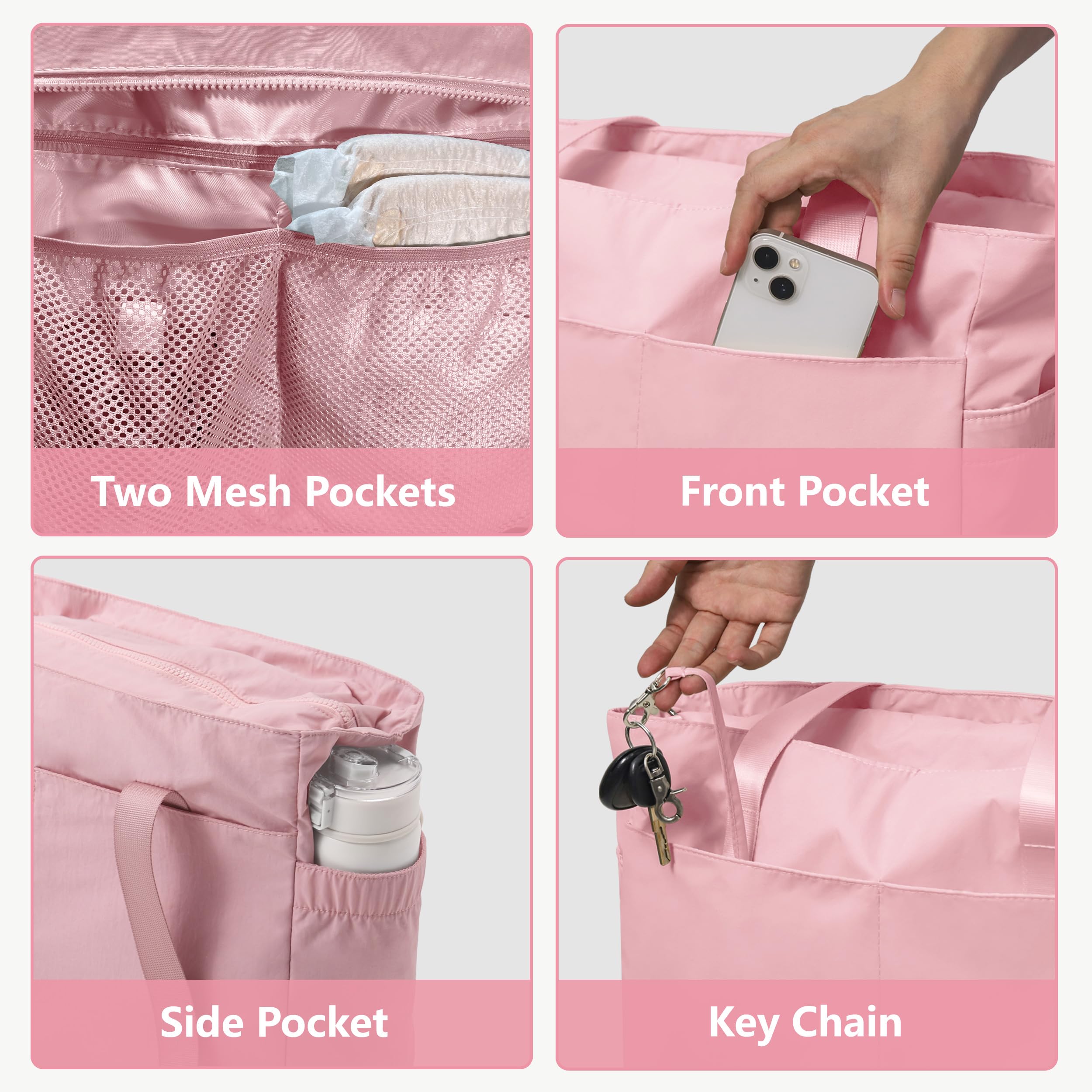 Bolsa de pañales con organizador de cochecito de gran capacidad con cremallera para viajes, regalos para mujeres