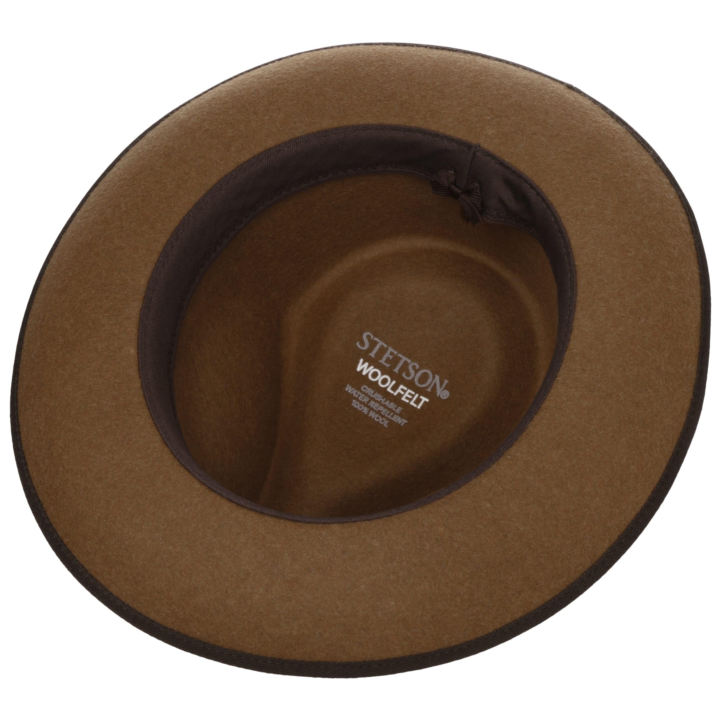 Stetson Baileyville Fedora Wollhut Einfarbiger Player-Hut Outdoor-Filzhut Asahi Guard Knautschbar Wasserabweisend Unisex Herbst Winter