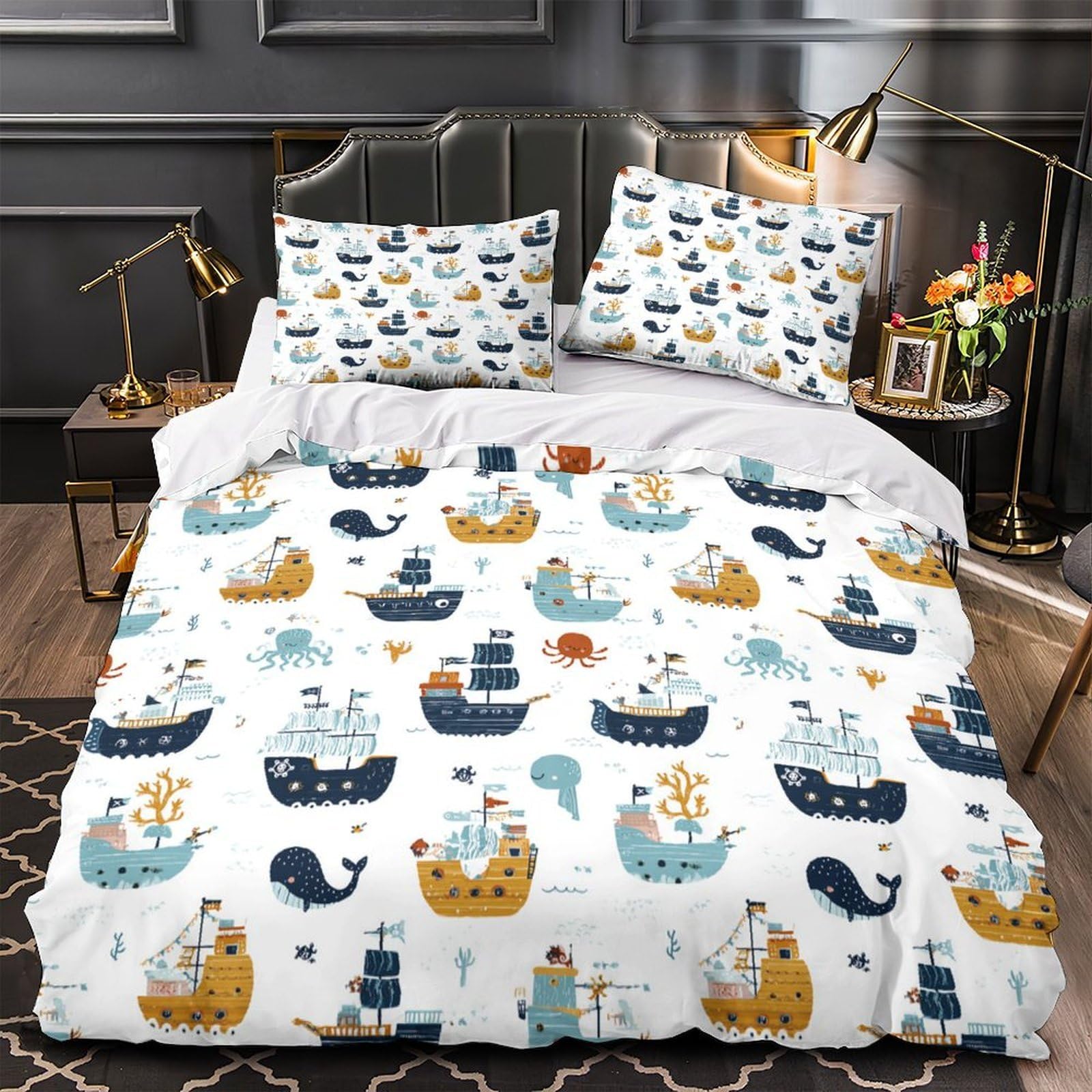 Parure de lit lion mythique King en microfibre premium chic