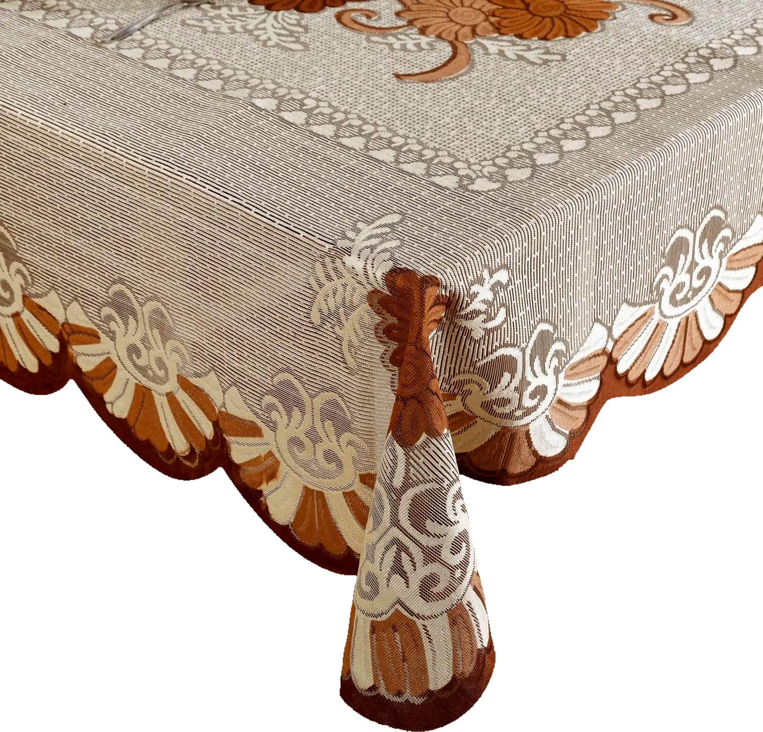 Weavers Villa Cotton Dining Table Cloth 6 Seater - 60x90 Inch Cover - Durable Table Protector Cloth - Dining Table Cover 6 Seater Waterproof - Long-Lasting Kitchen/Hall Decor Essentials (Coffee) - Image 6 thumbnail