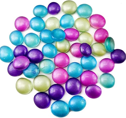 Gemas de vidrio Fiestal de colores de 2 libras para rellenos de jarrones, mosaicos planos, mosaicos de mármoles planos, piedras de decoración de