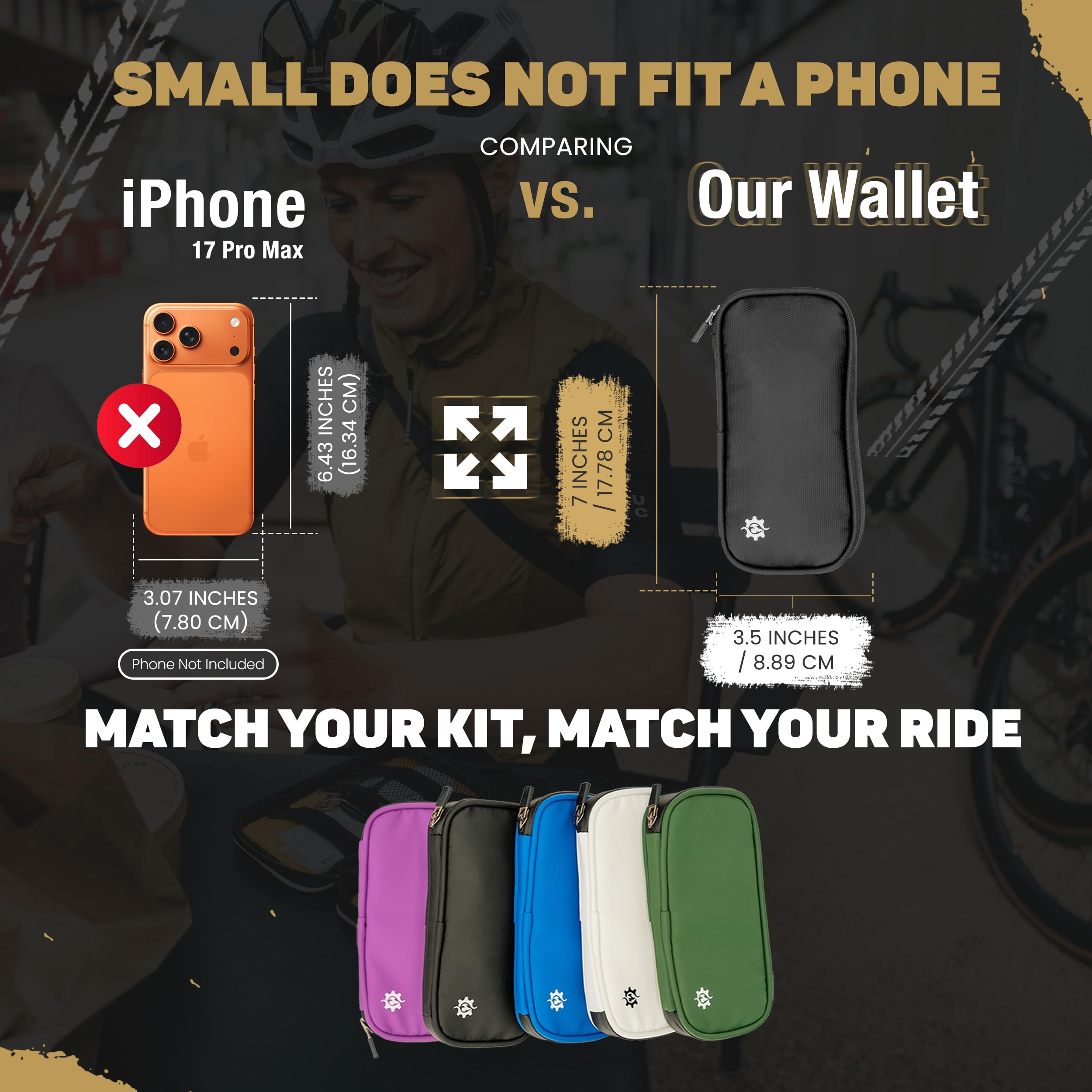 Lumiere & Co. Cartera Impermeable para Ciclismo | Bolsa de Ciclismo para Jersey y Teléfono | Equitación para Ciclistas Profesionales