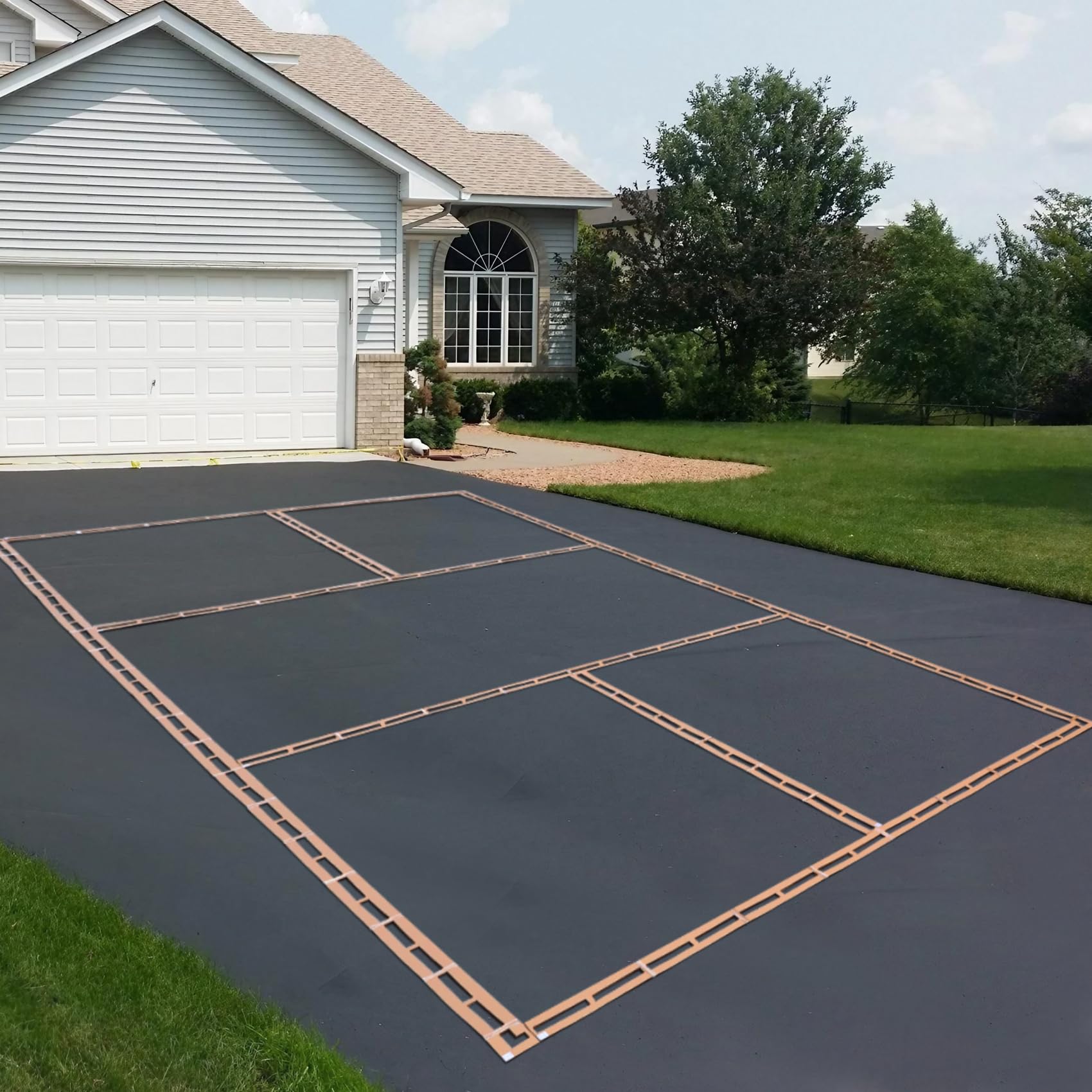 Upgrade Reusable Pickleball Court Marking Kit | Cardboard Stencil Paint for Driveway, Concrete - Regulation Backyard Pickleball Court