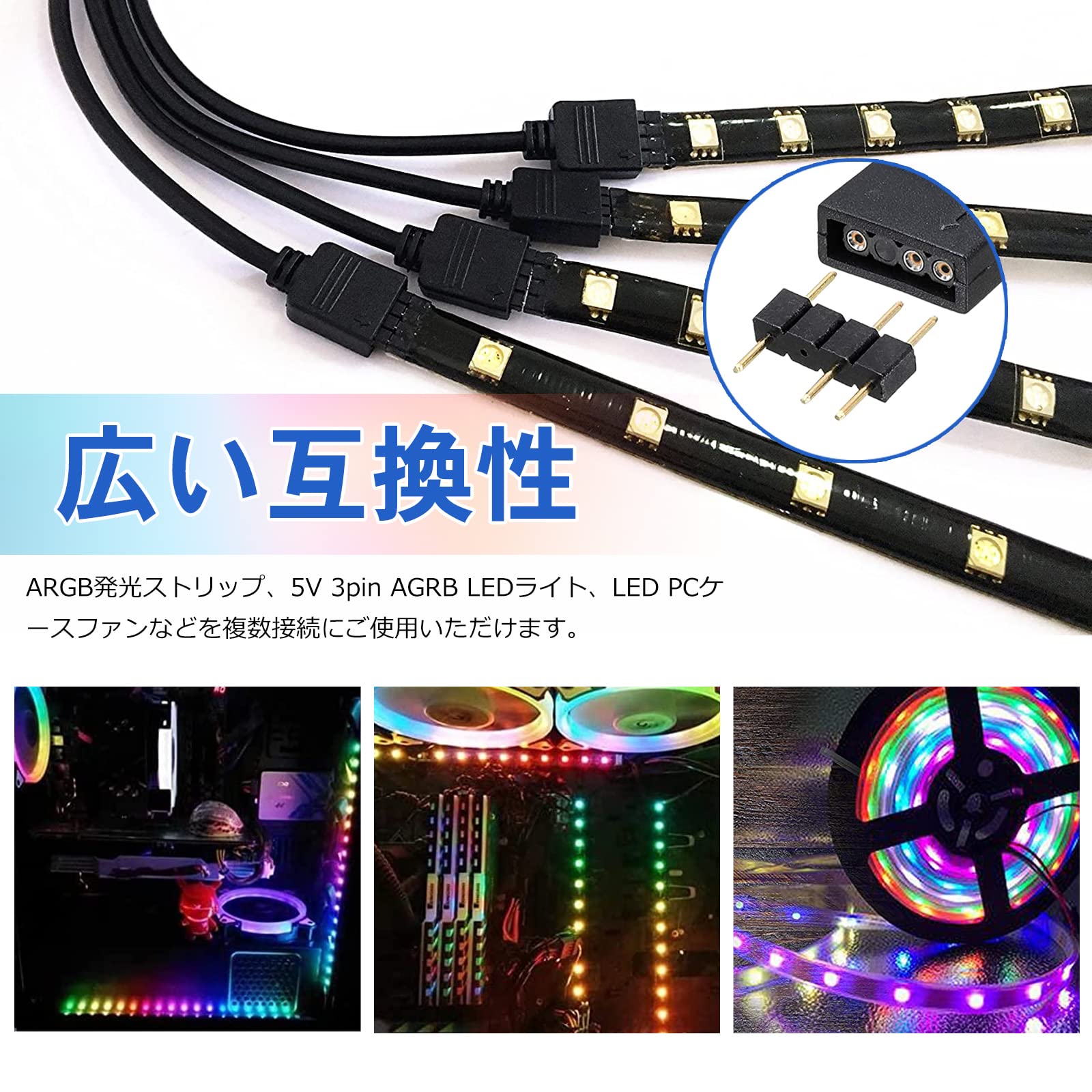 Amazon.co.jp: ZNUJS(さちえ) ファン用電源ケーブル 4分岐ケーブル