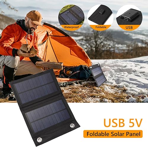 Miniatura 6 de Panel solar plegable USB portátil flexible pequeño impermeable 5V 10W plegable células de panel solar para teléfono móvil cargador solar portátil