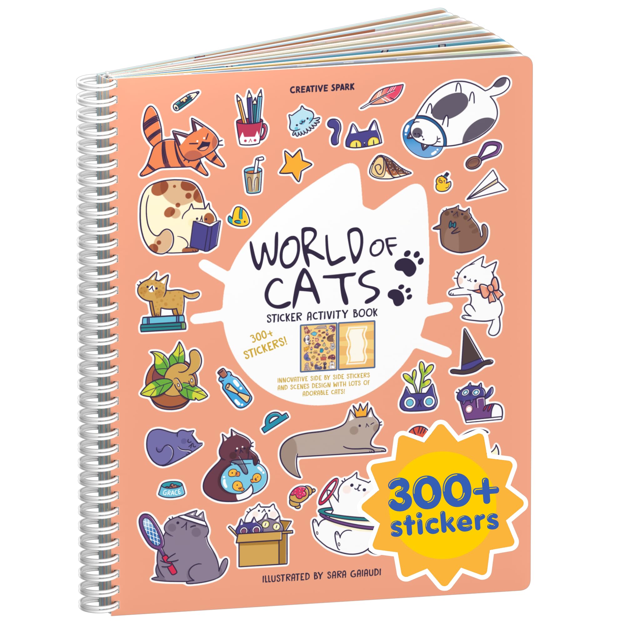 CUPKIN World of Cats Sticker Book for Toddlers & Kids | 300+ Stickers & 8 Scenes - main product image