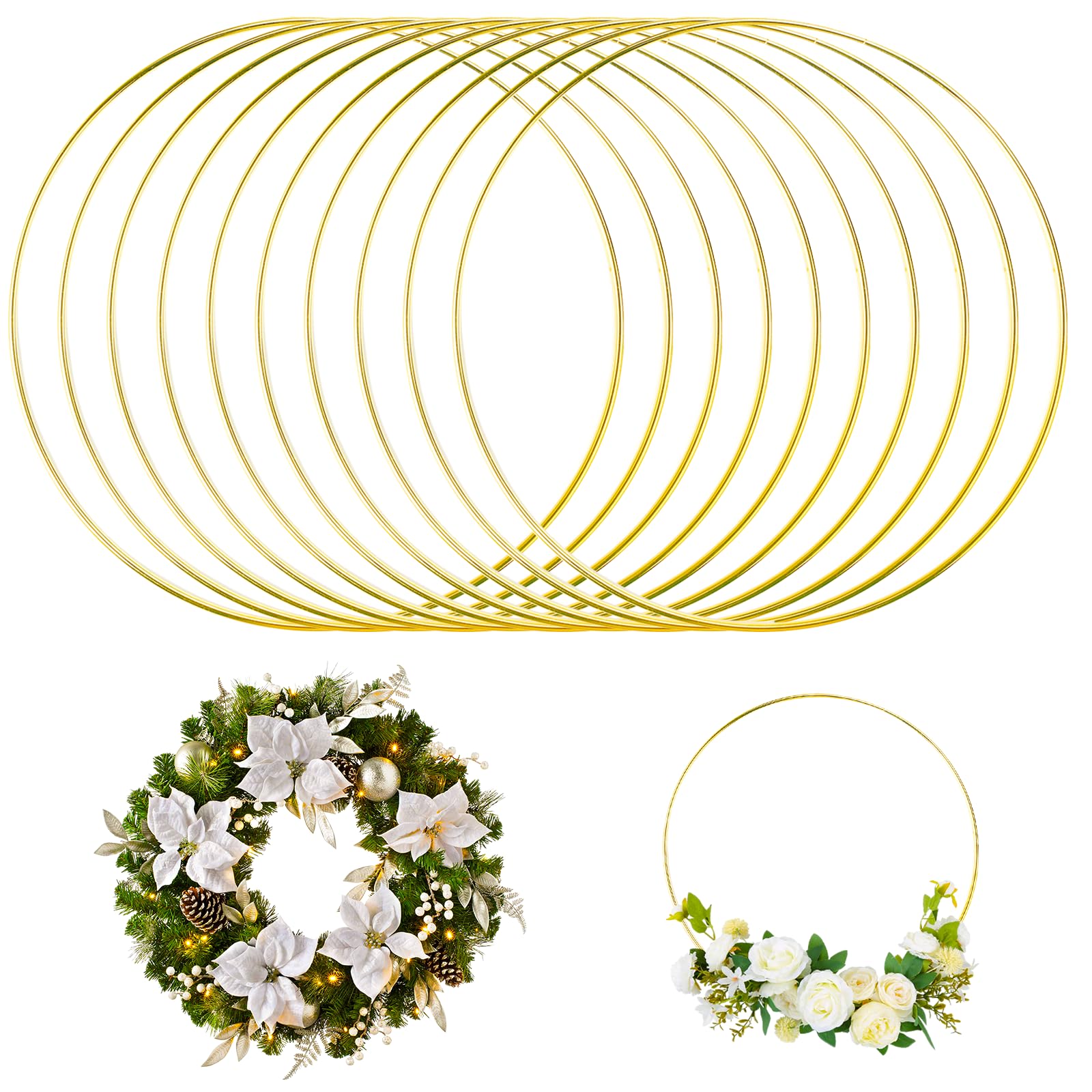 Aros Metálicos Manualidades 20 cm, Anillos de Metal para Atrapasueños DIY Coronas