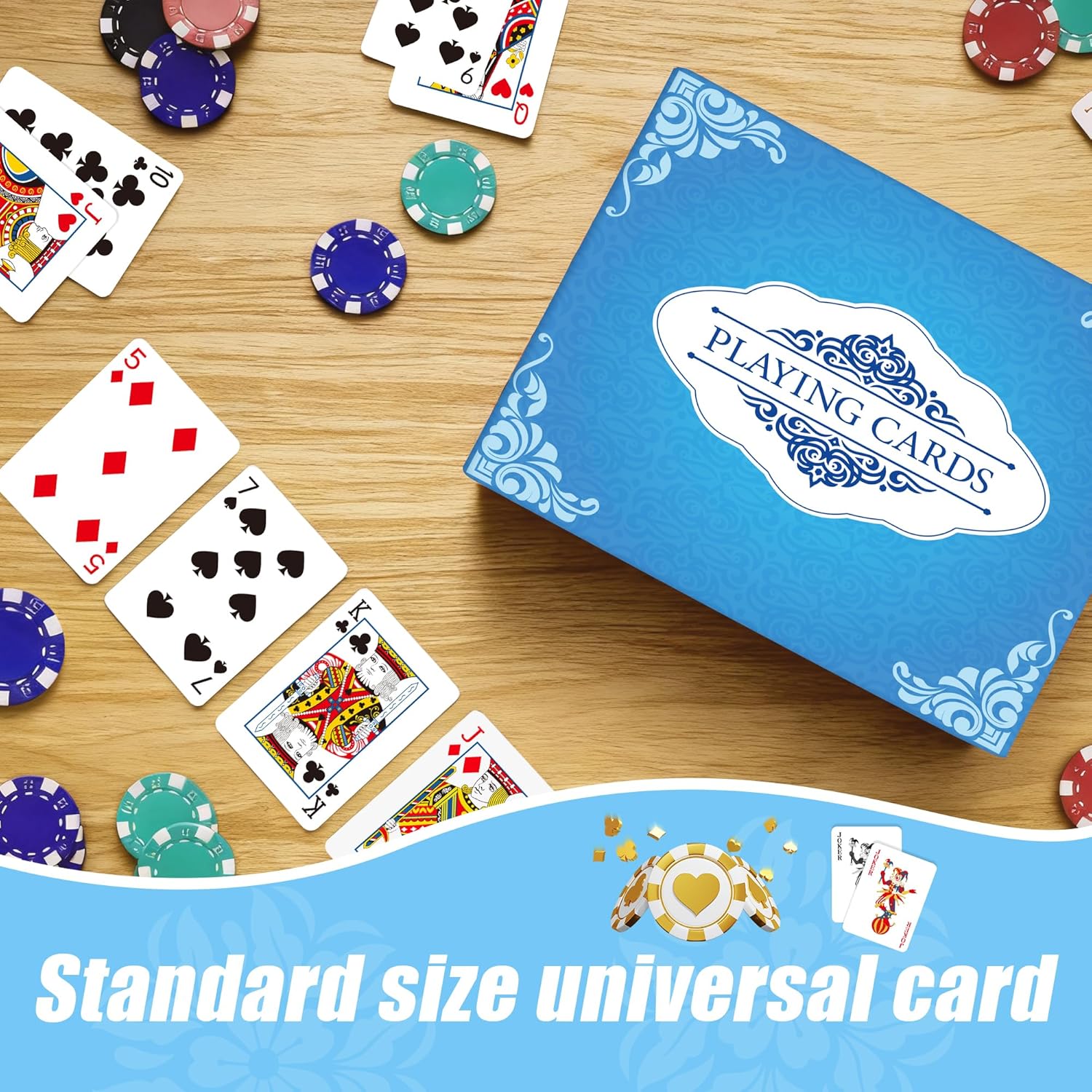 Playing Cards 48 Pack, 48 Decks of Playing Cards, Poker Size Standard Index, Playing Card Bulk for Adult Senior, Poker Cards Set for Card Game,Blackjack,Euchre,Family Game Night,Casino Play Supplies