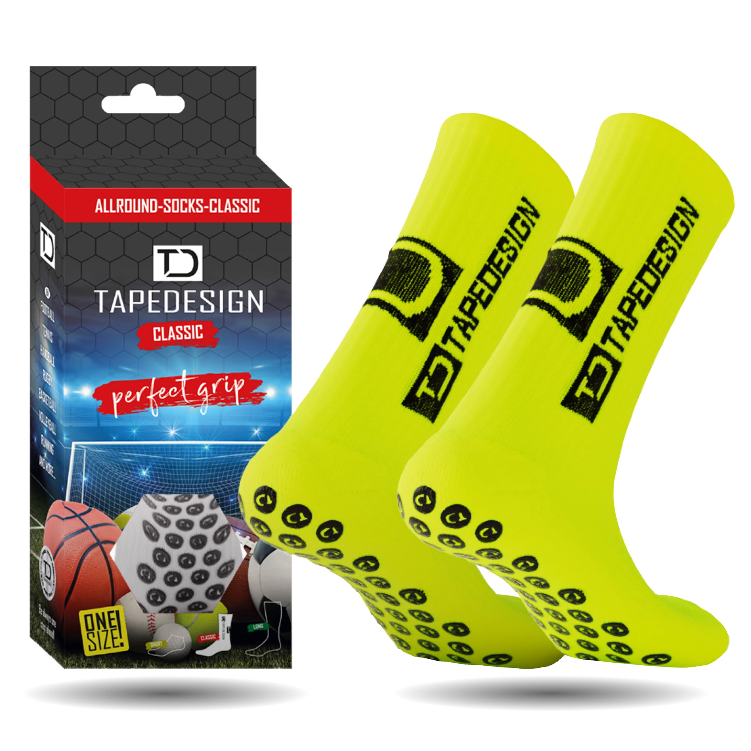 TAPEDESIGN Allround Classic Socken Neo Yellow