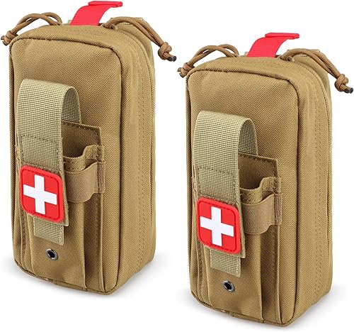 Bolsa táctica MOLLE médica, bolsa de primeros auxilios EMT desmontable IFAK kit de trauma para uso diario bolsa de supervivencia incluye parche