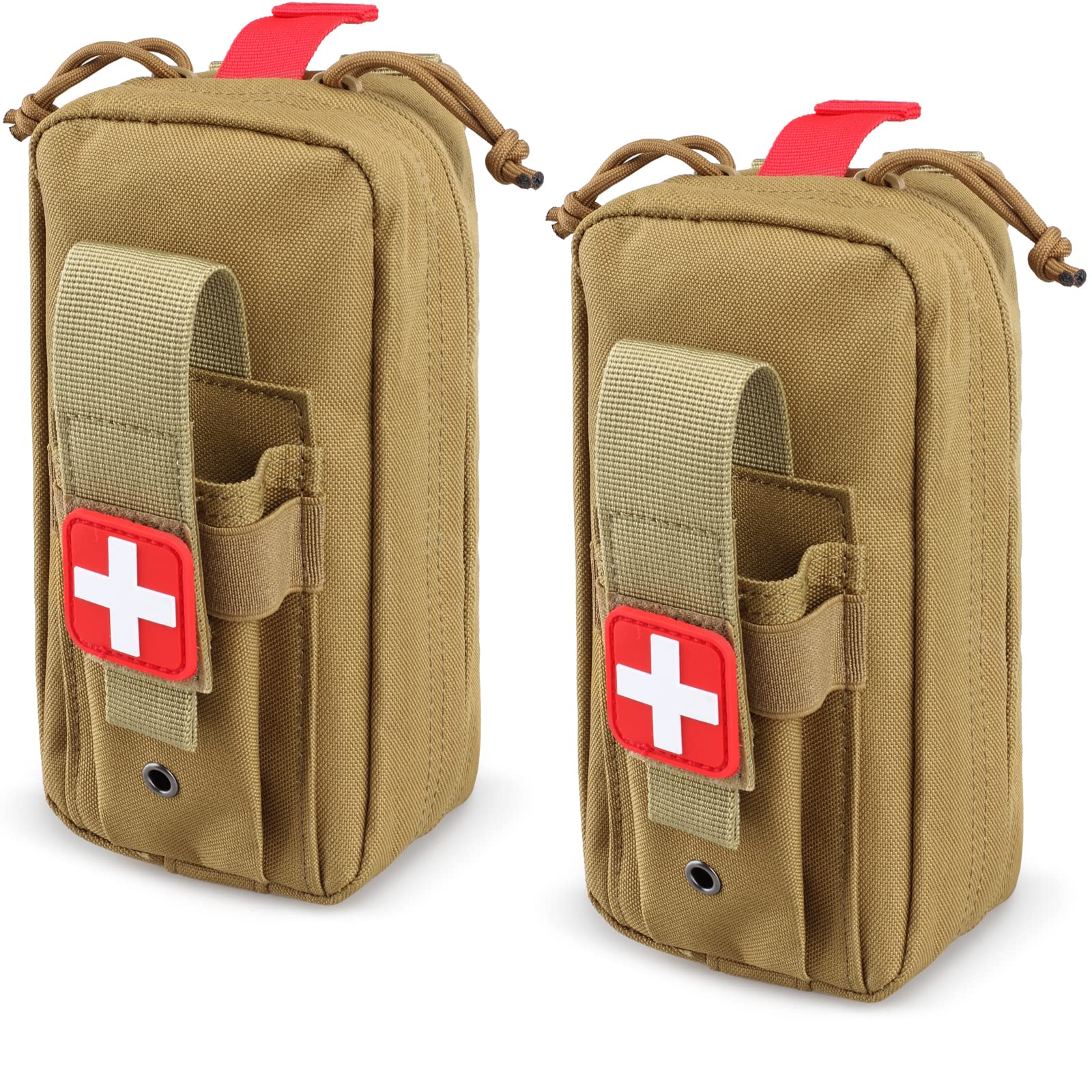 Tactical MOLLE Medical Pouch, Rip-Away EMT First Aid Pouch IFAK Trauma Kit Everyday Carry Survival Bag Include Cross Patch