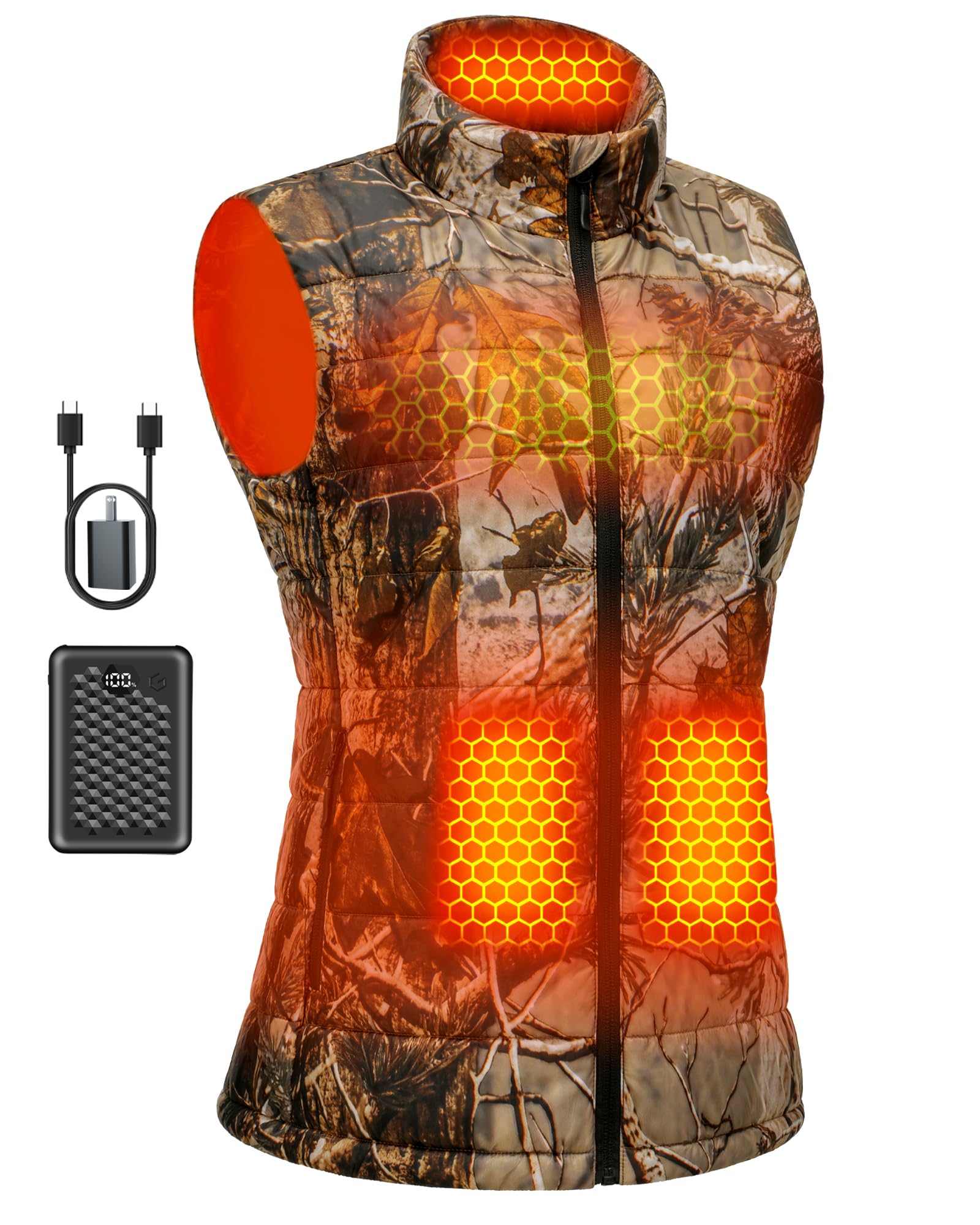 Wulcea Graphene Heated Vest For Women 7 4V Fast Charge Large Capacity Battery