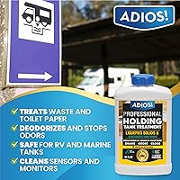 Vista 2 de Tratamiento y desodorante para tanque de retención RV – Digiere residuos, tejidos, papel para tanques grises y negros – 1 galón (128 onzas)